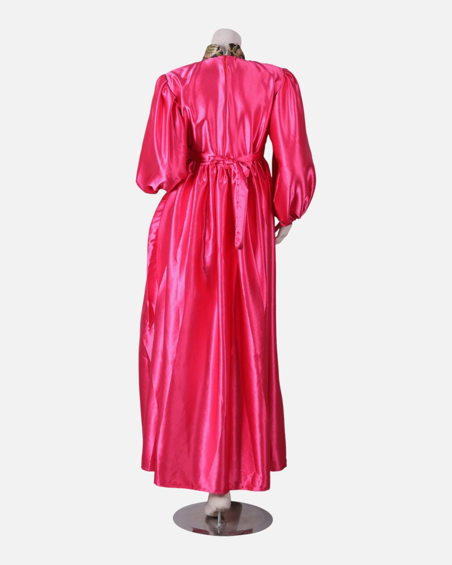 Pink Afghan Dress | Hand Embroidered Pink And Gold Afghan Gown with Coins And Mirror Work