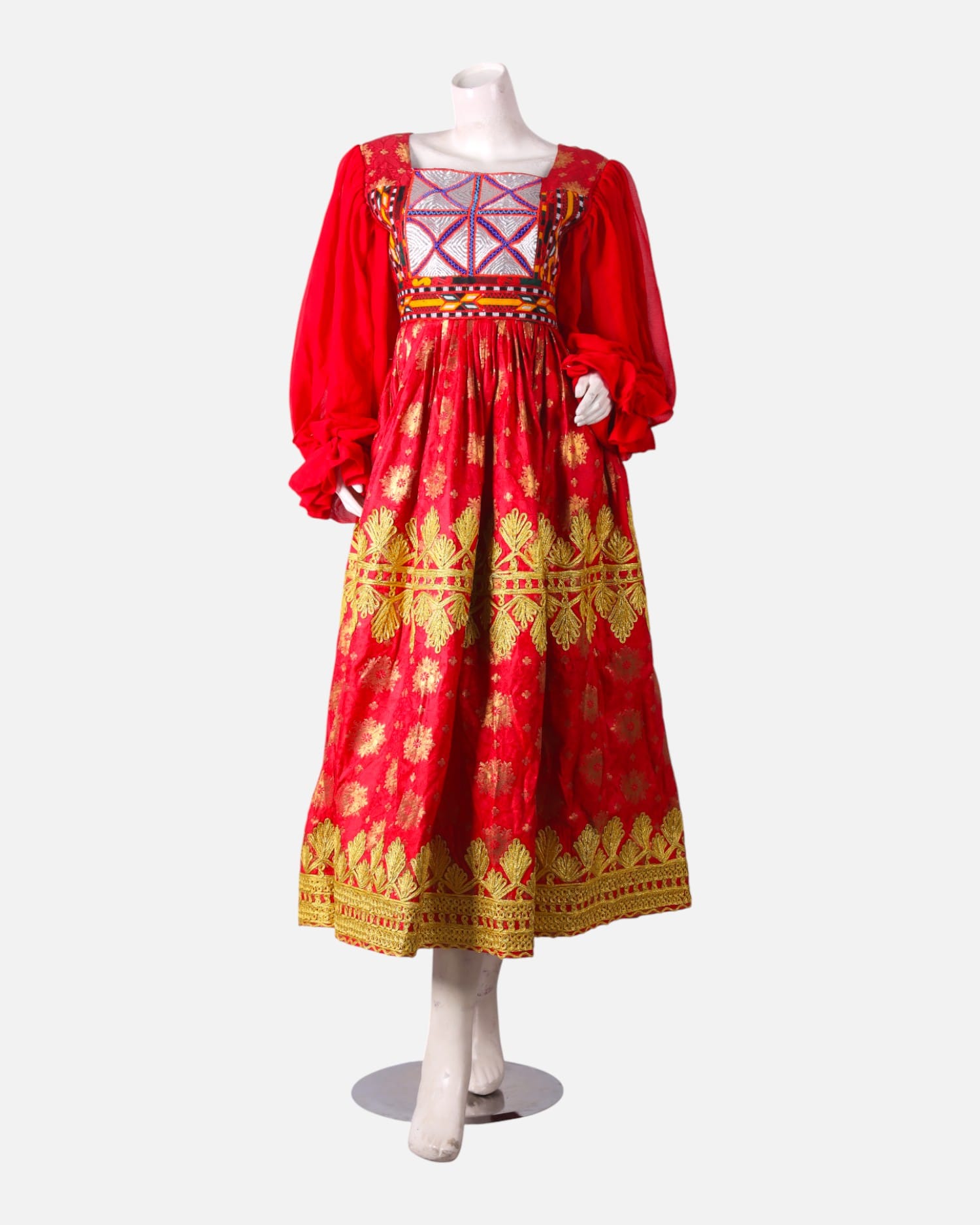 Red Wedding Dress – Yellow Cherma Embroidered Bridal Wear