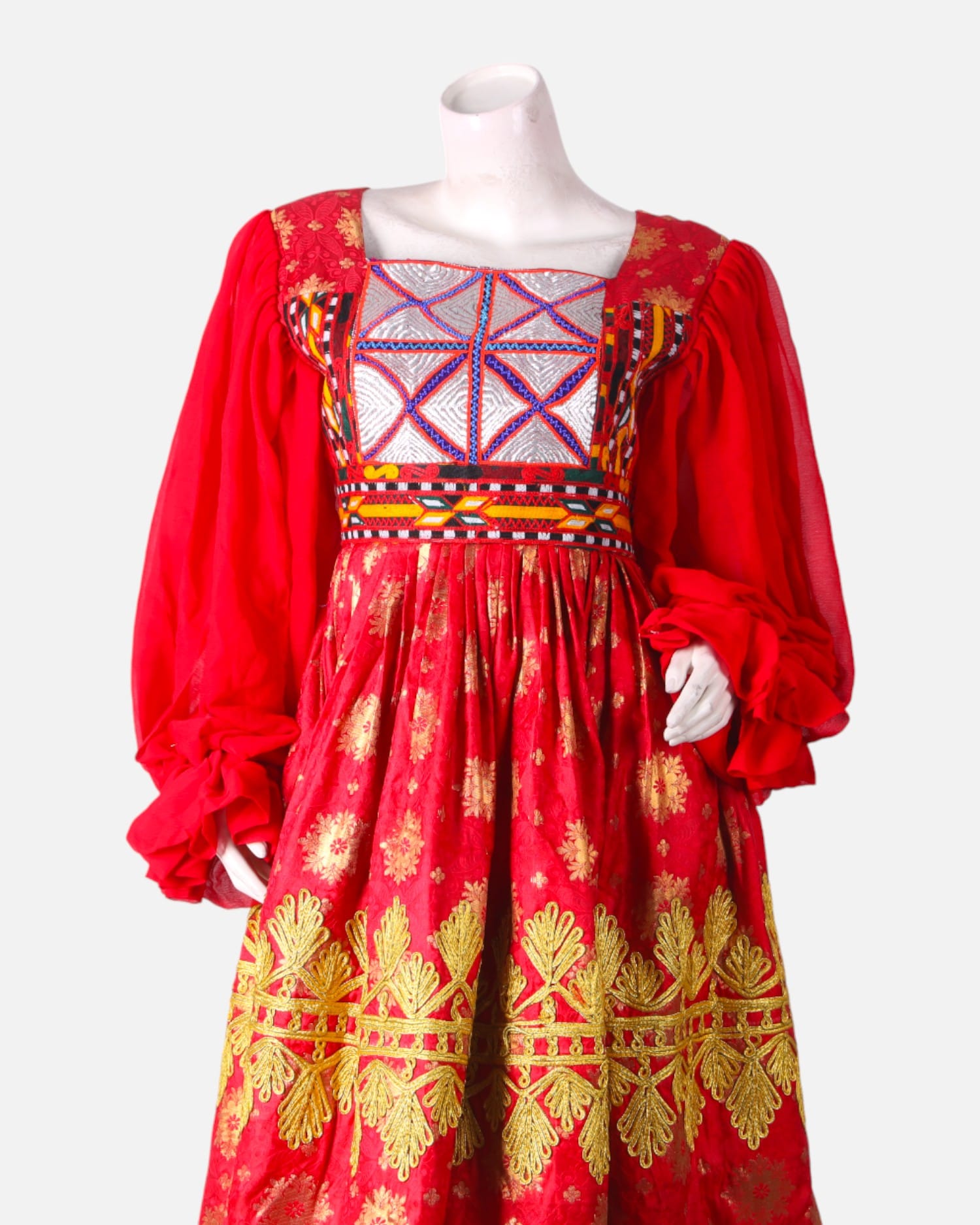 Red Wedding Dress – Yellow Cherma Embroidered Bridal Wear
