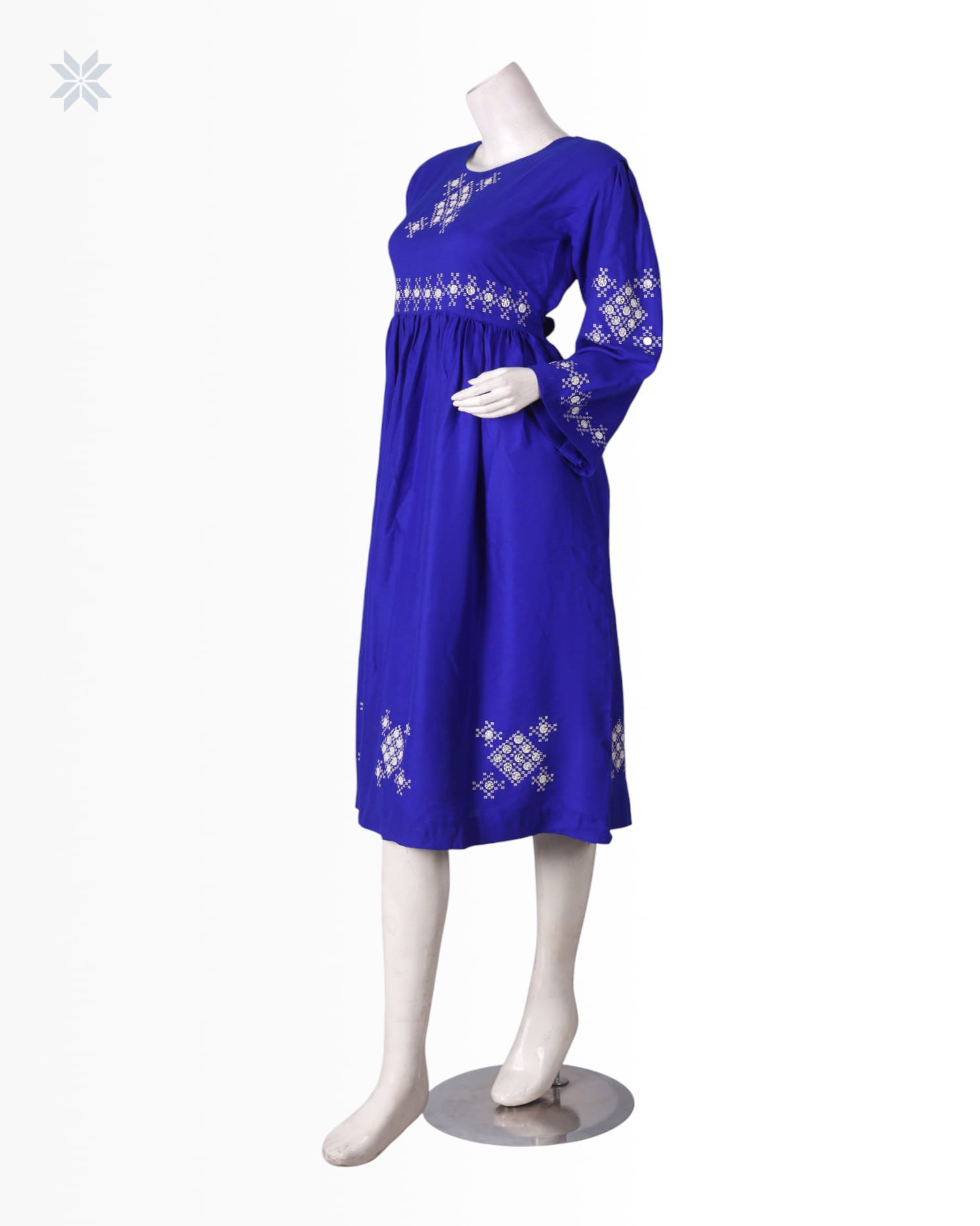 Royal Blue Women’s Glass Embroidered Dress