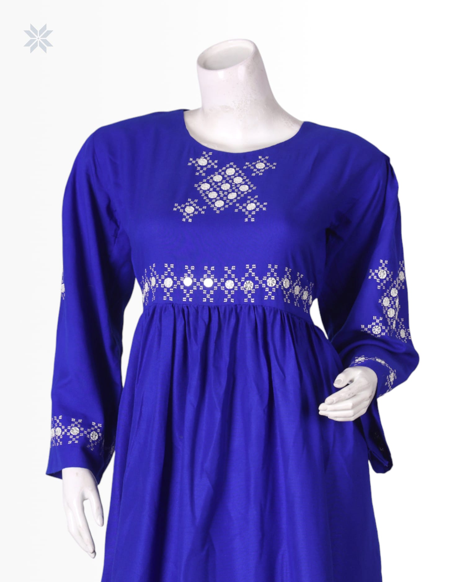 Royal Blue Women’s Glass Embroidered Dress