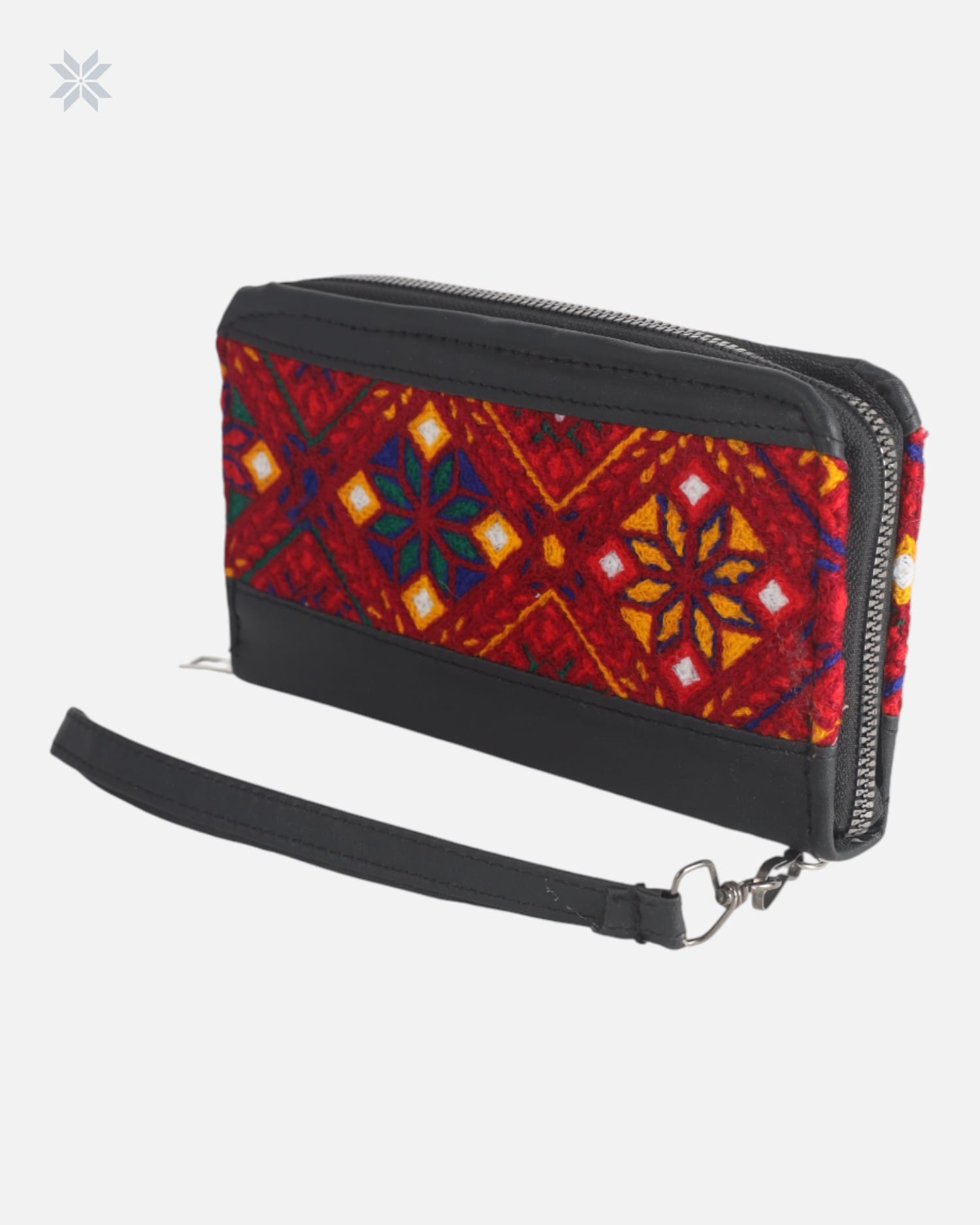 Embroidered Leather Wallet