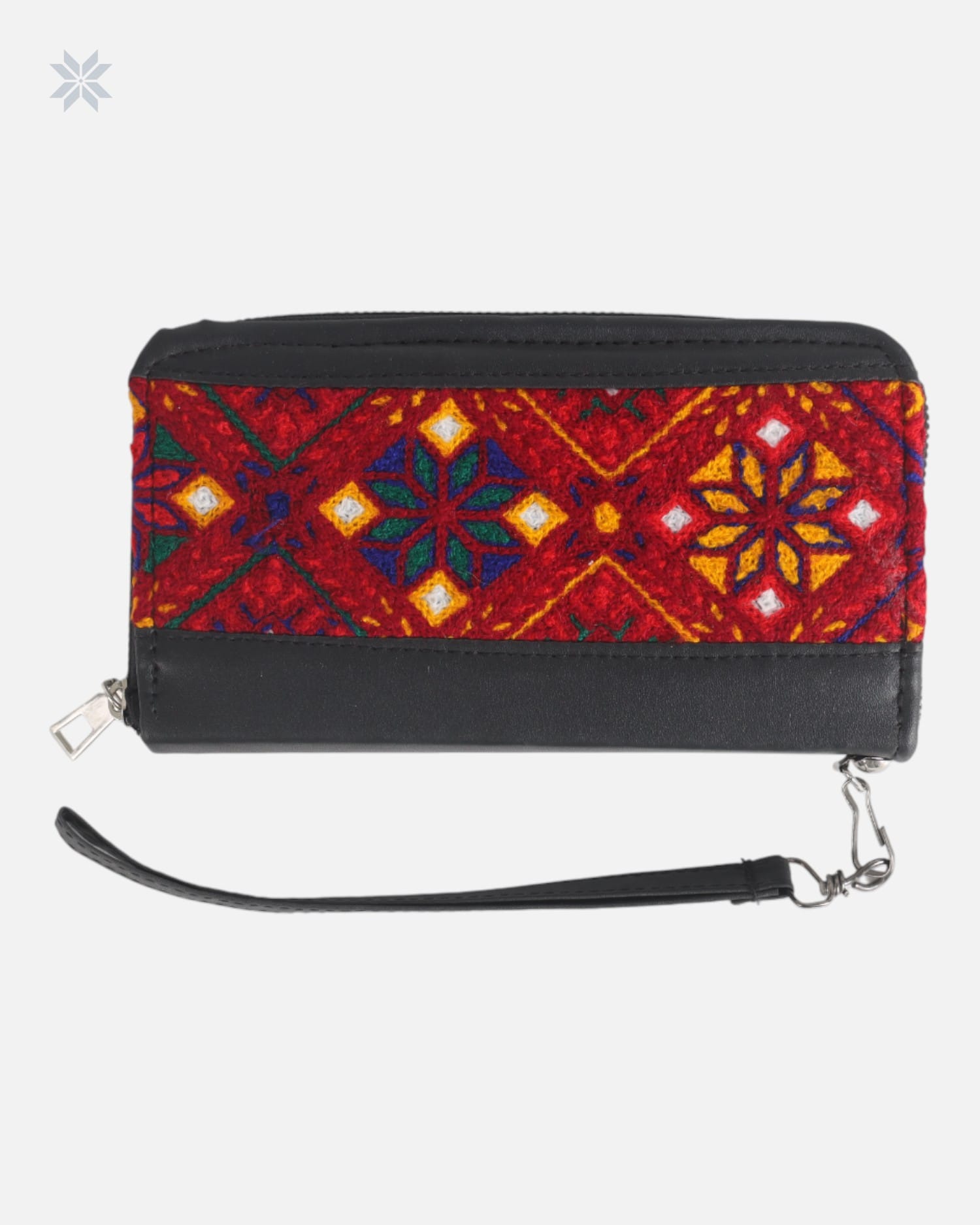 Embroidered Leather Wallet