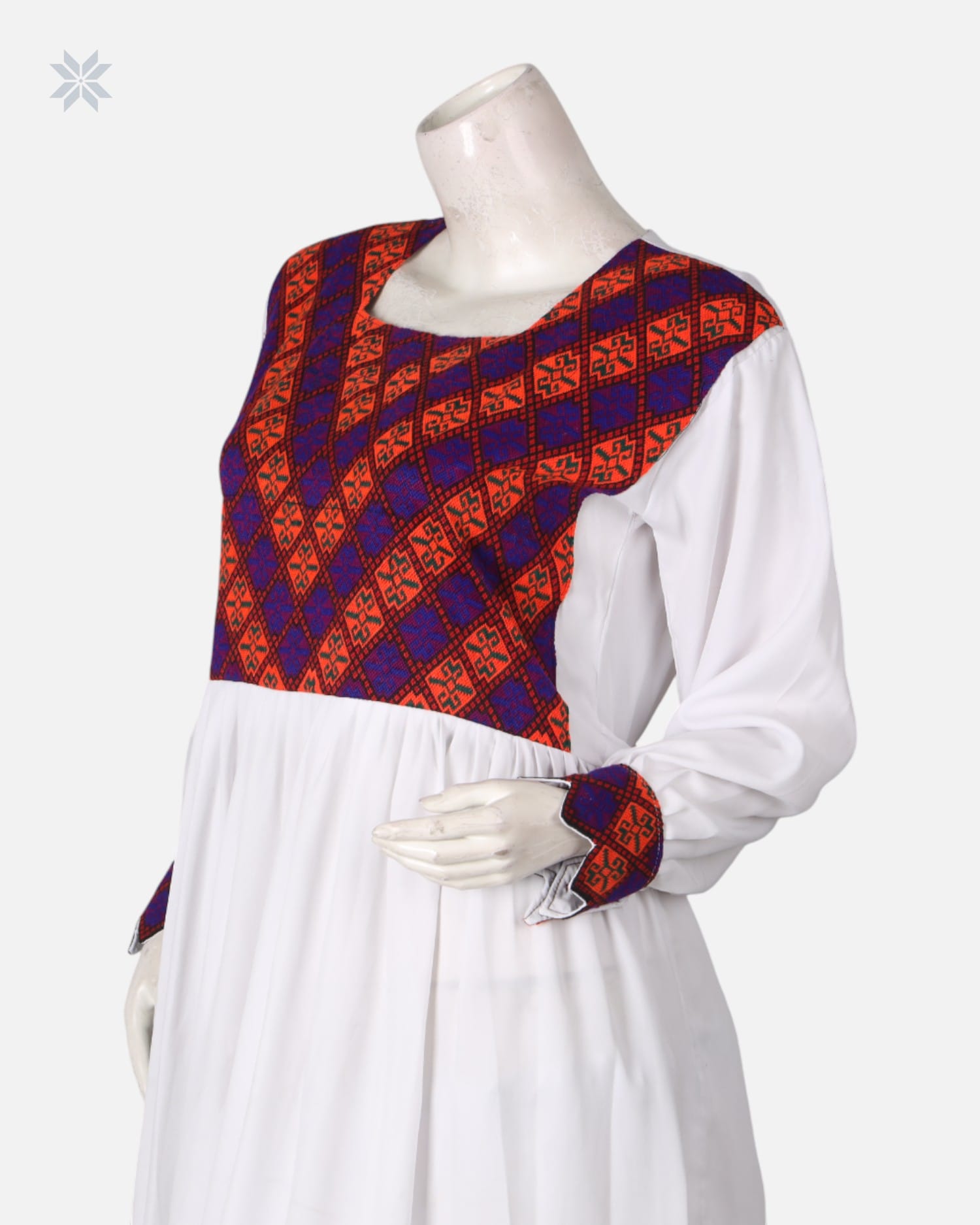 Handmade Afghan Khandari Embroidered Dress