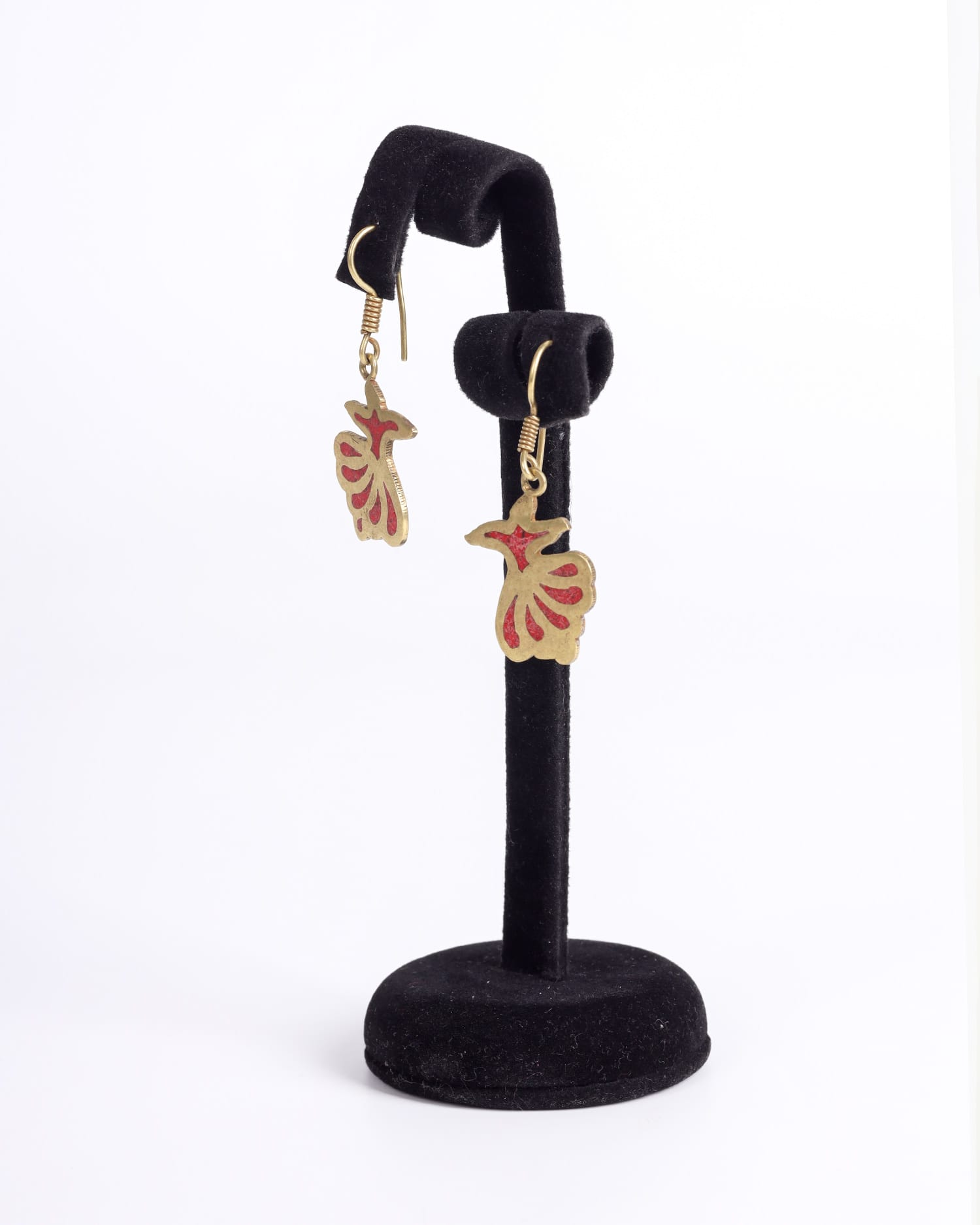 Stone Earrings in Brass