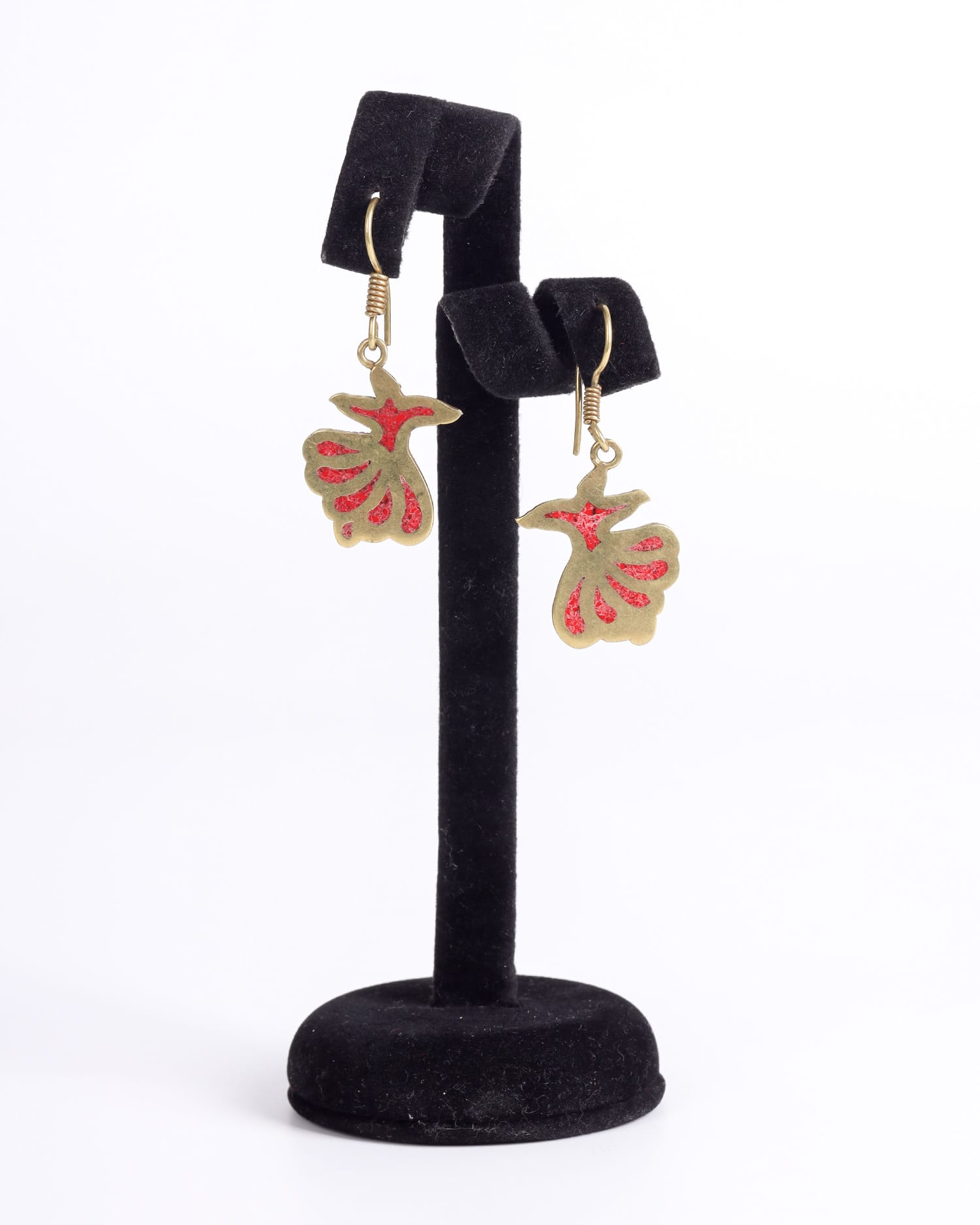 Stone Earrings in Brass