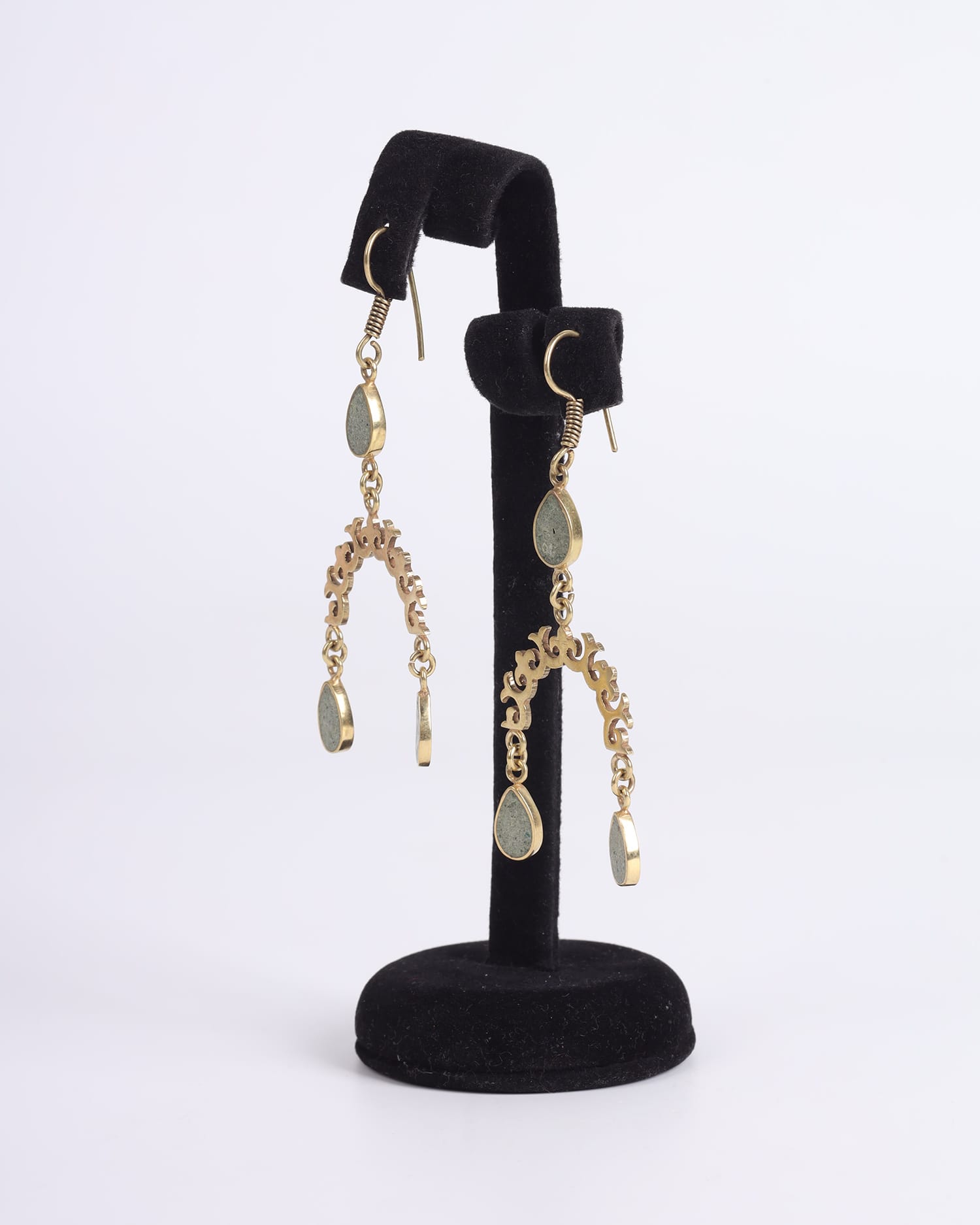 Turquoise Earrings | Unique Handmade Brass Setting,