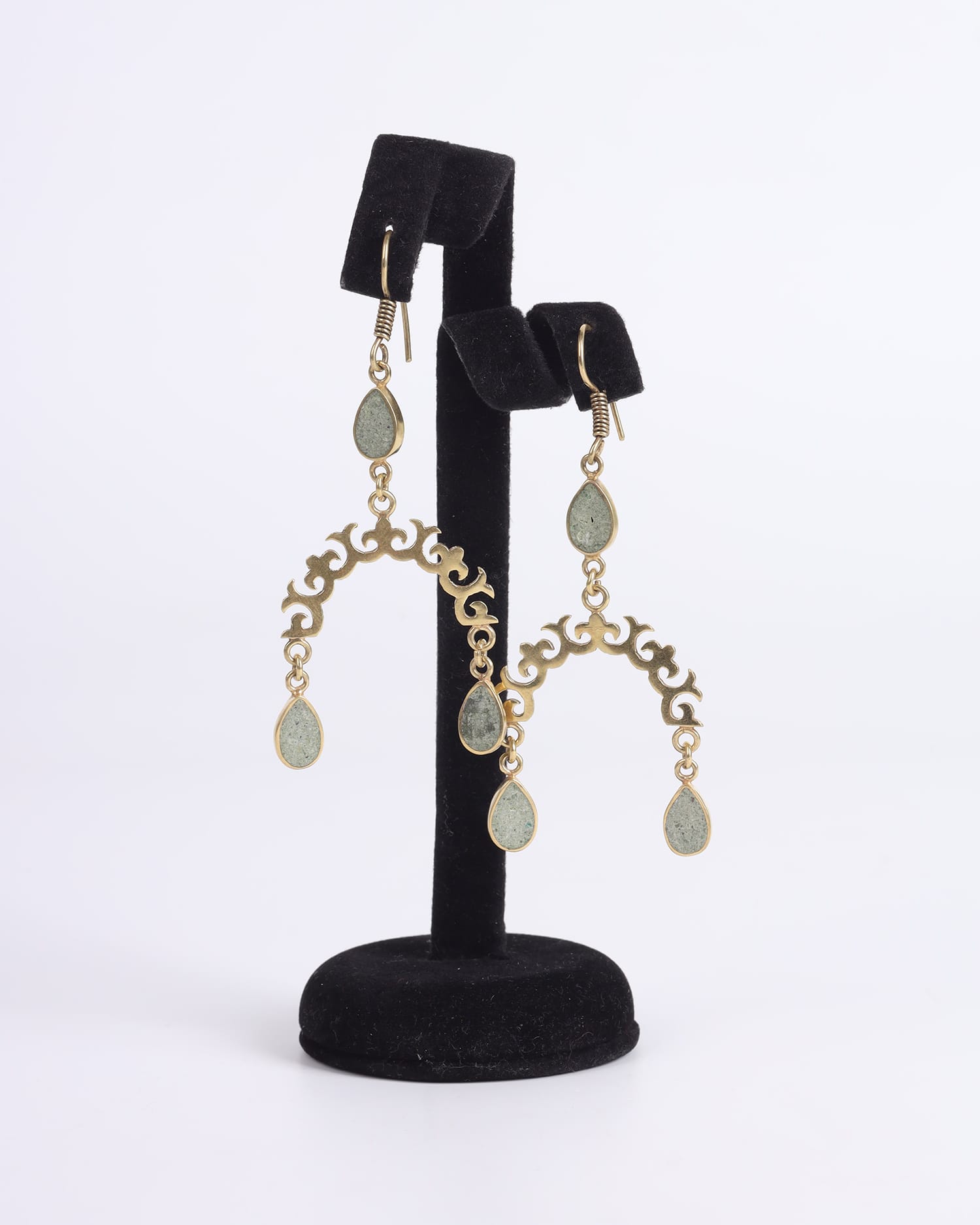 Turquoise Earrings | Unique Handmade Brass Setting,