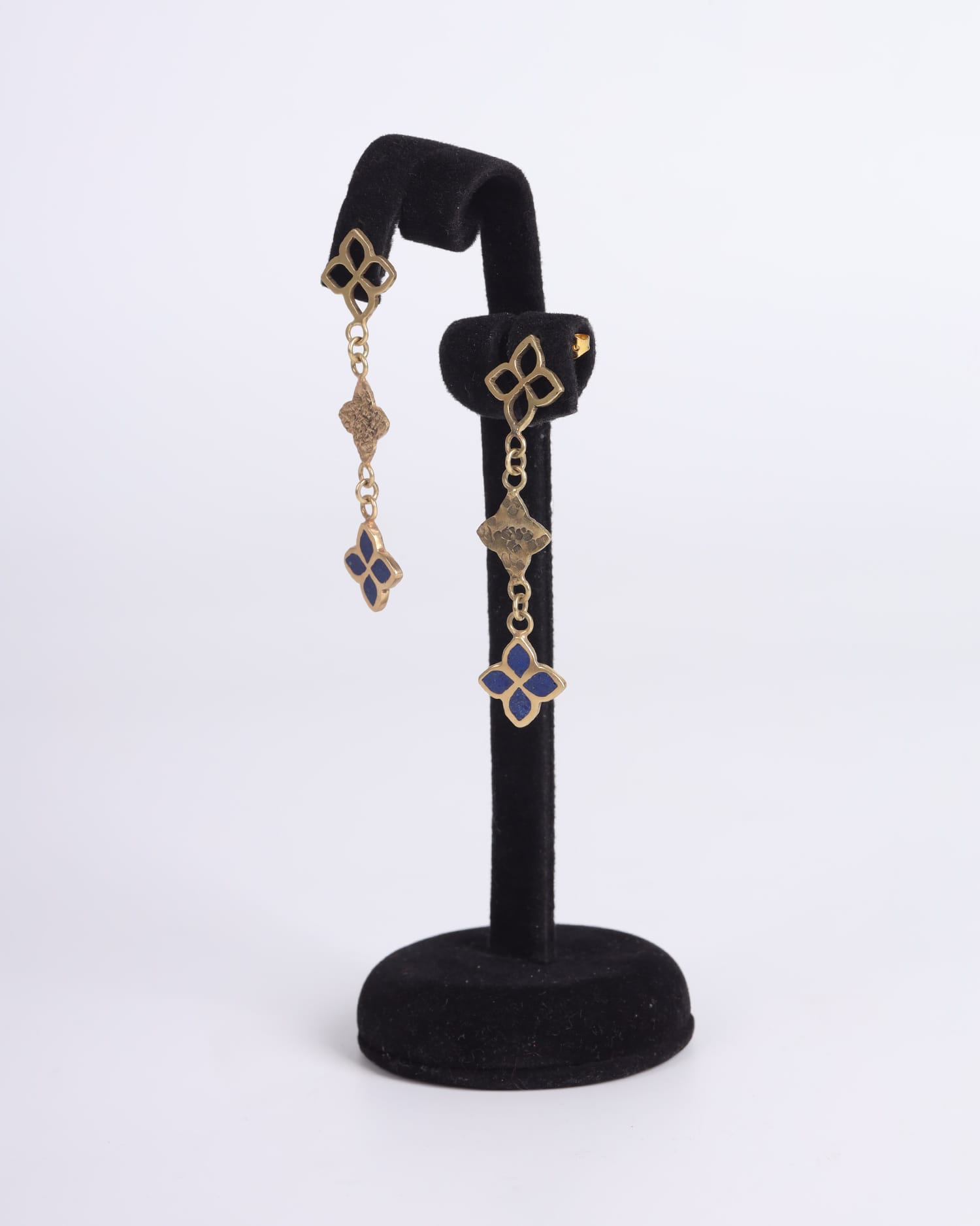 Earrings Lapis Lazuli | Elegant Gold Plated Brass Setting