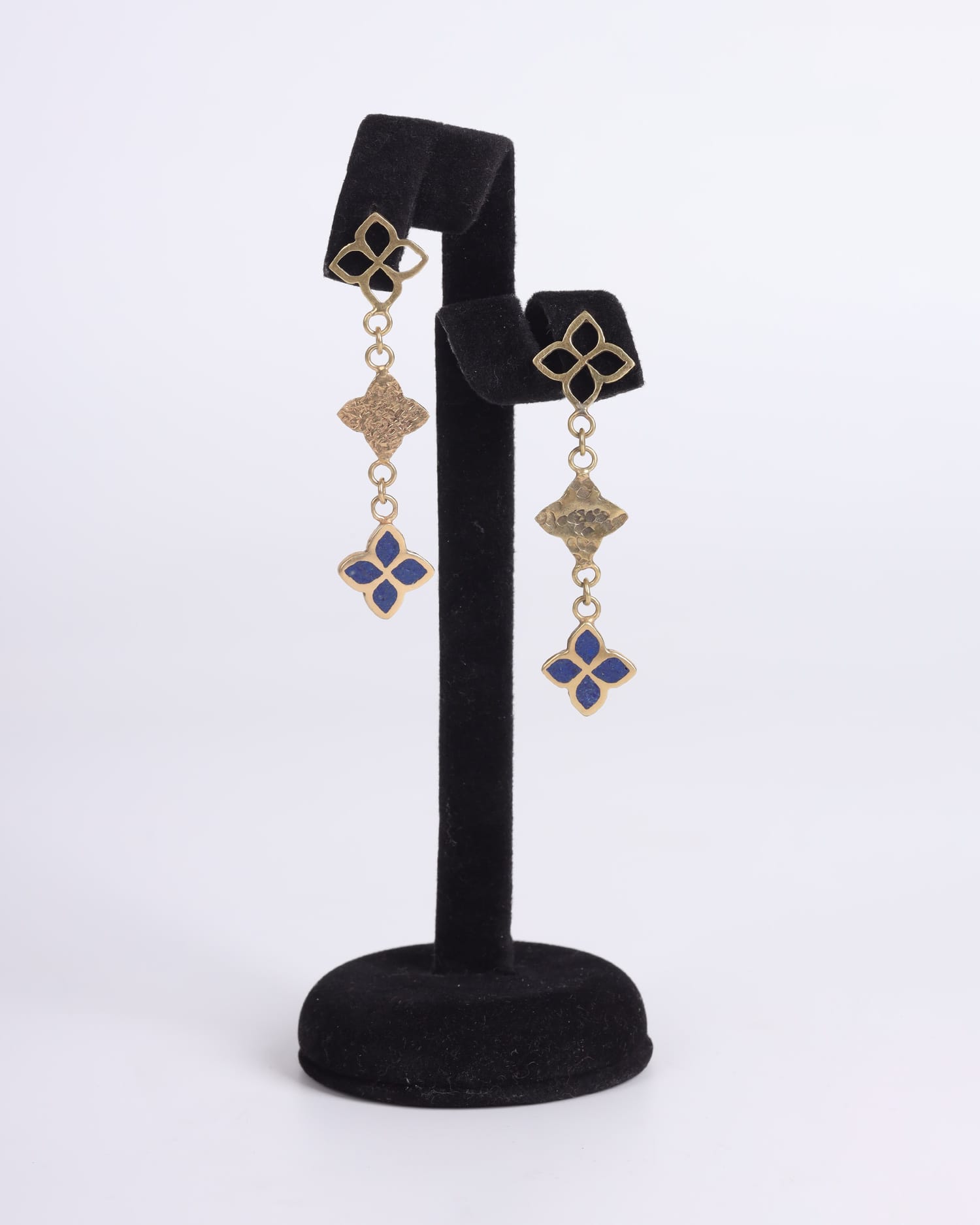 Earrings Lapis Lazuli | Elegant Gold Plated Brass Setting