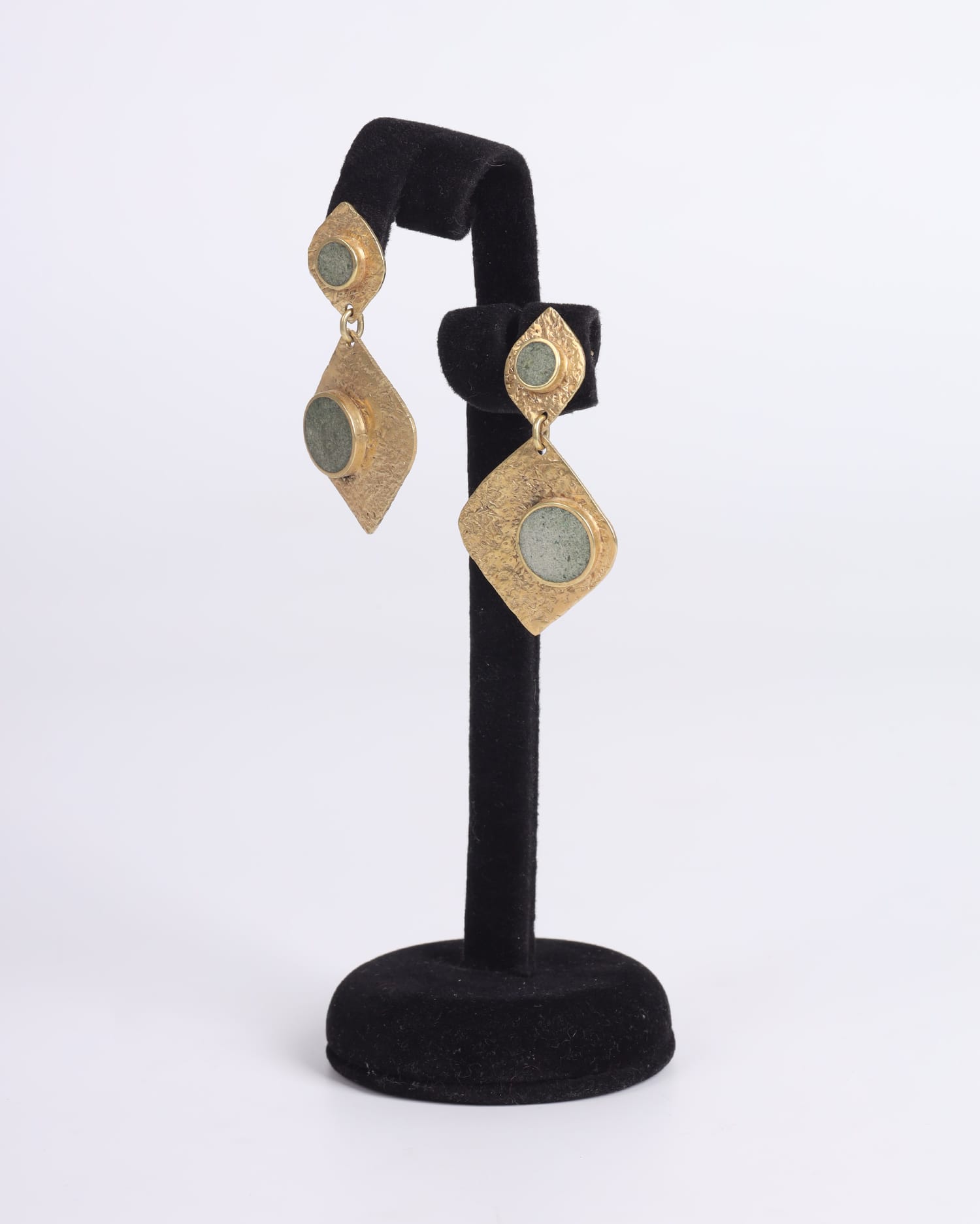 Earrings Bamyan Turquoise | Elegant Gold-Plated Brass, Handmade