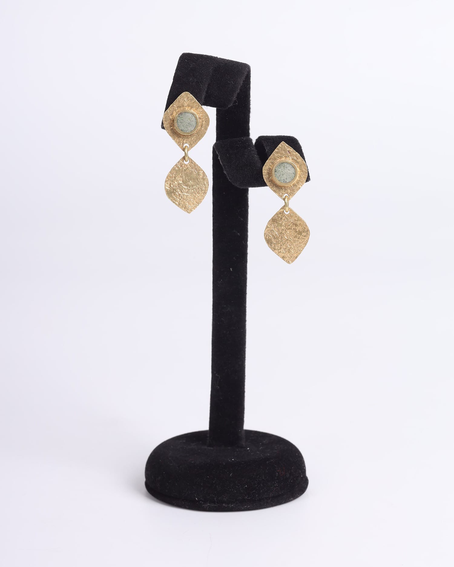 Turquoise Earrings – Unique Gold Plated Deer Eye Design