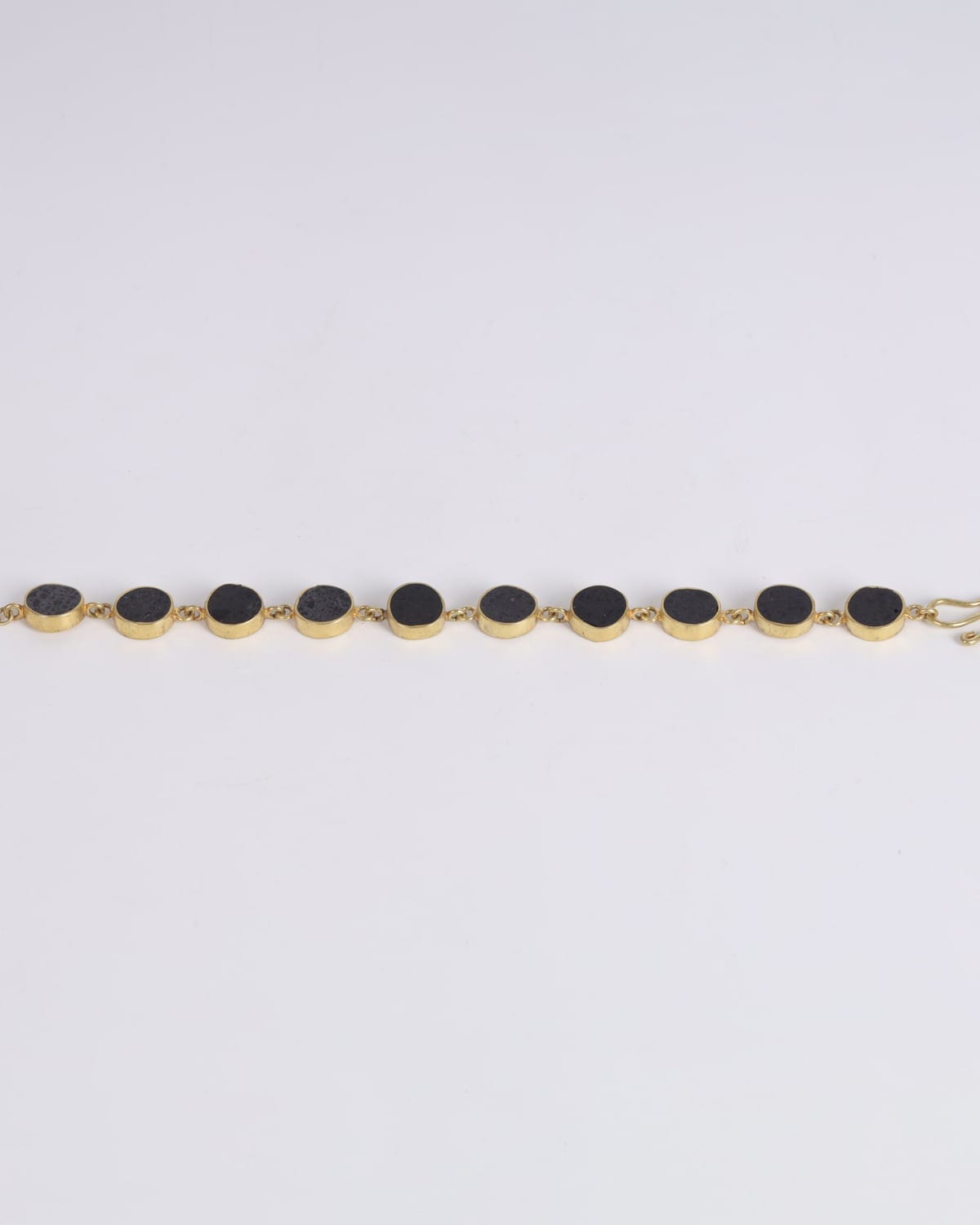Black Marble Bracelet with Gold Plated Brass