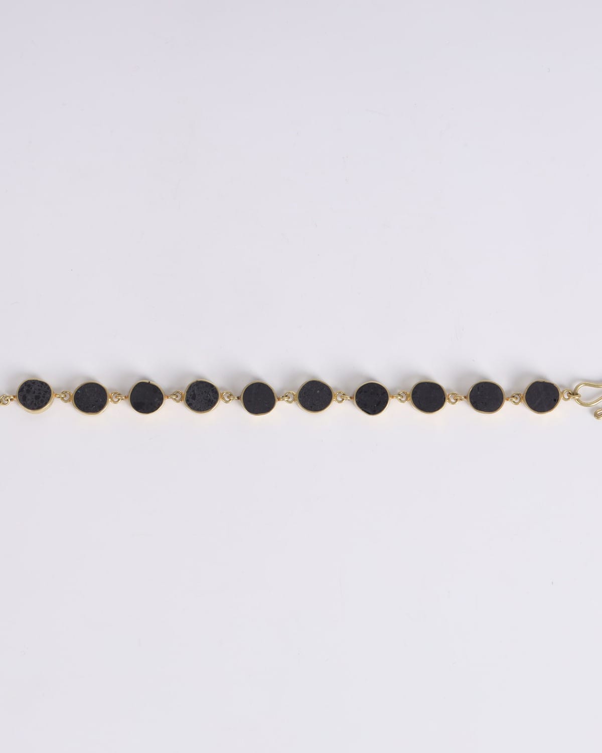 Black Marble Bracelet with Gold Plated Brass