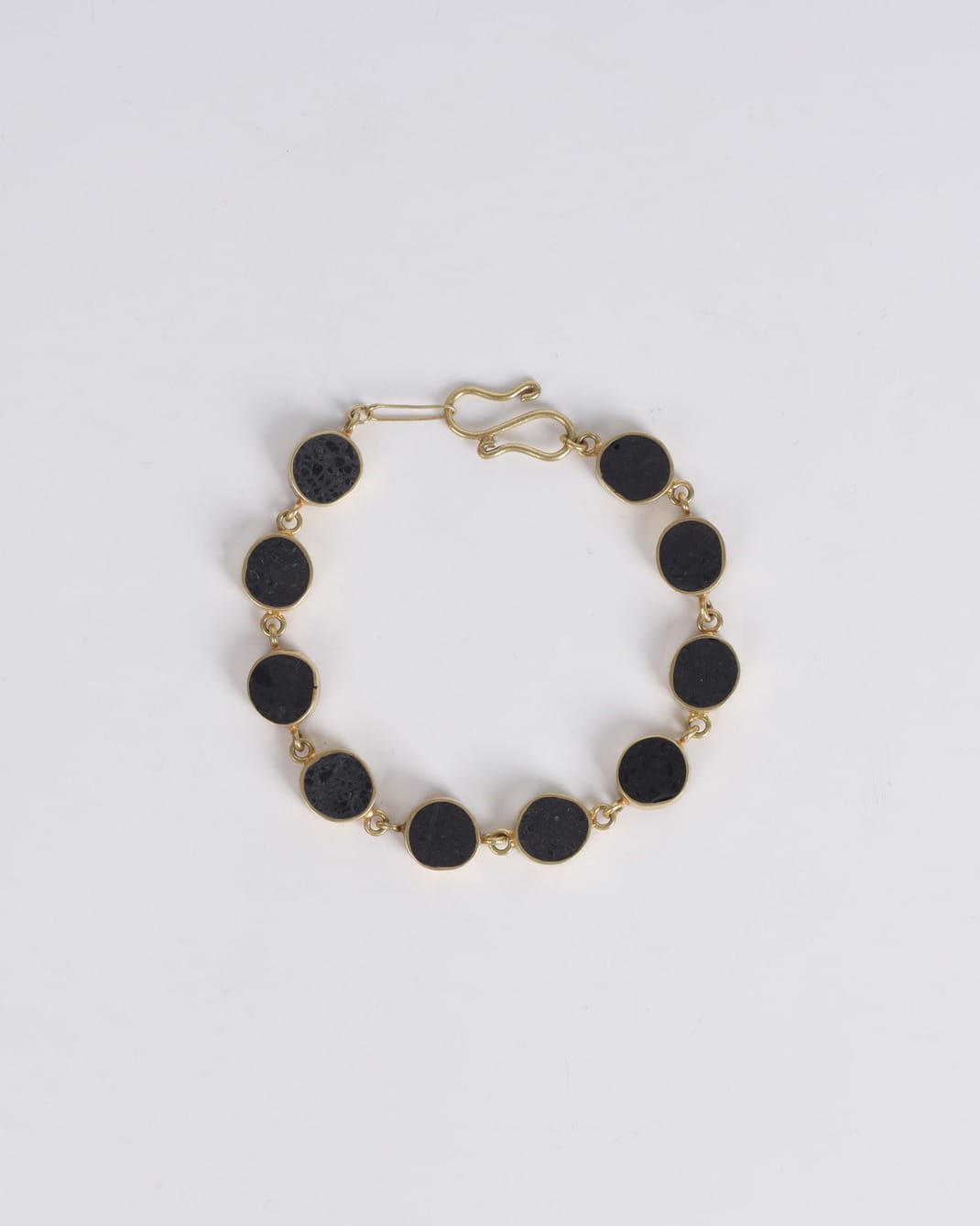 Black Marble Bracelet with Gold Plated Brass