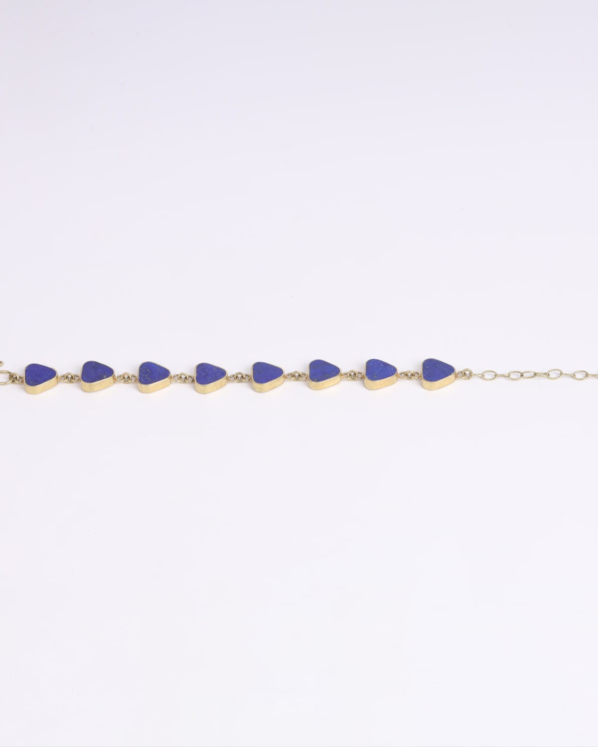 Bracelet Afghan Lapis Lazuli– Unique Gold Plated Brass Triangle Design