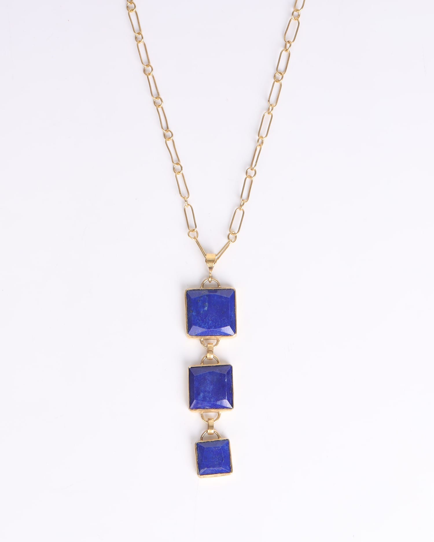Necklace Lapis Lazuli Pendant – Unique Geometric Design – Afghan Jewelry