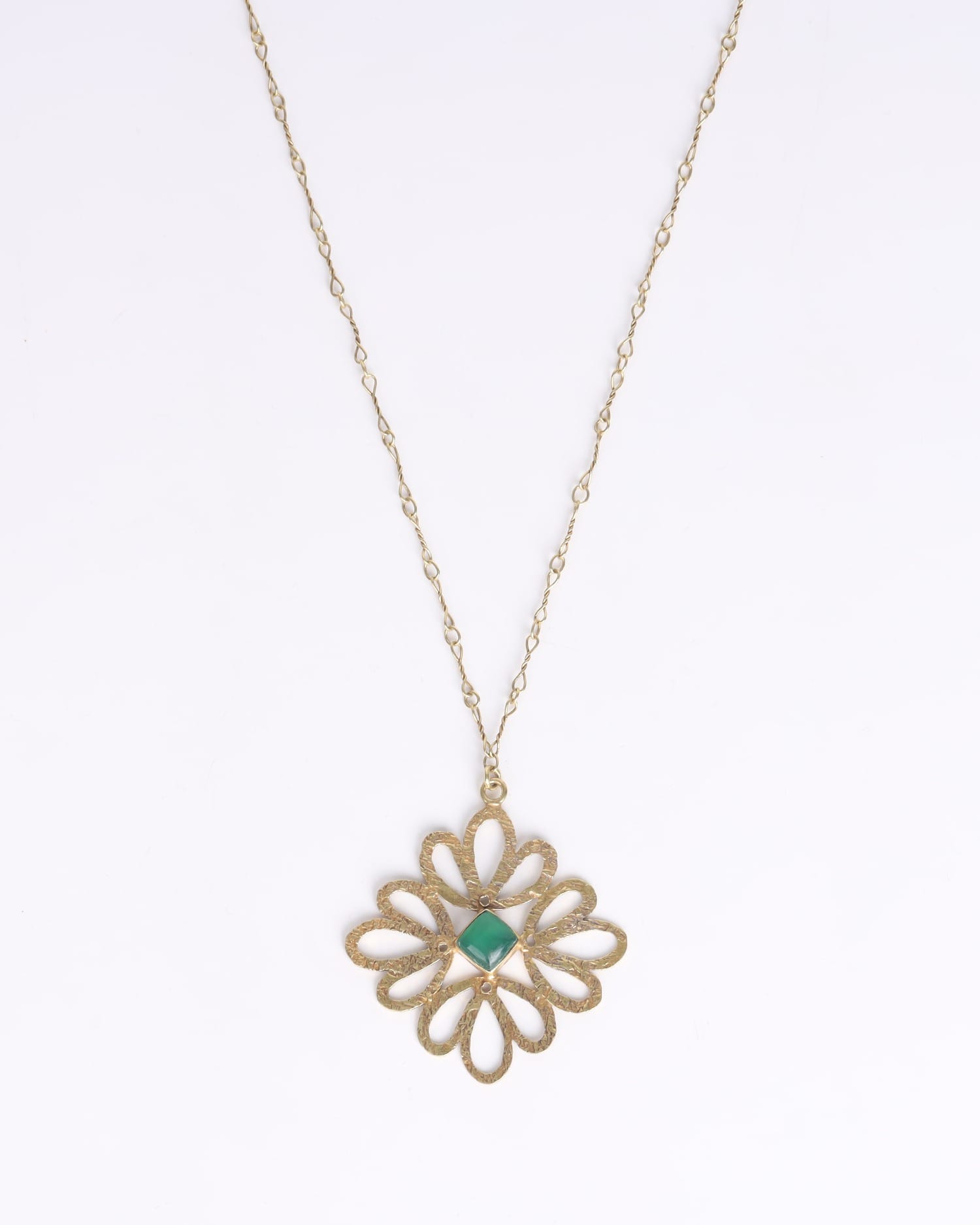 Royal Green Agate Necklace – Luxury Brass Necklace