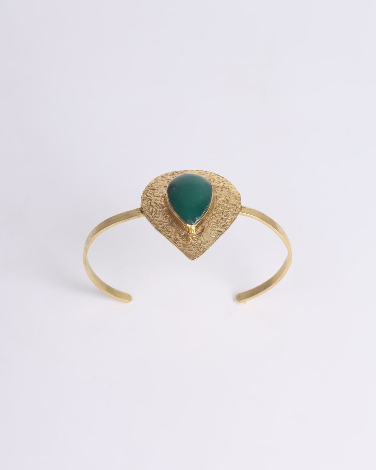 Bangle Chashma Green Agate Cuff Design – Brass & Gold Plated