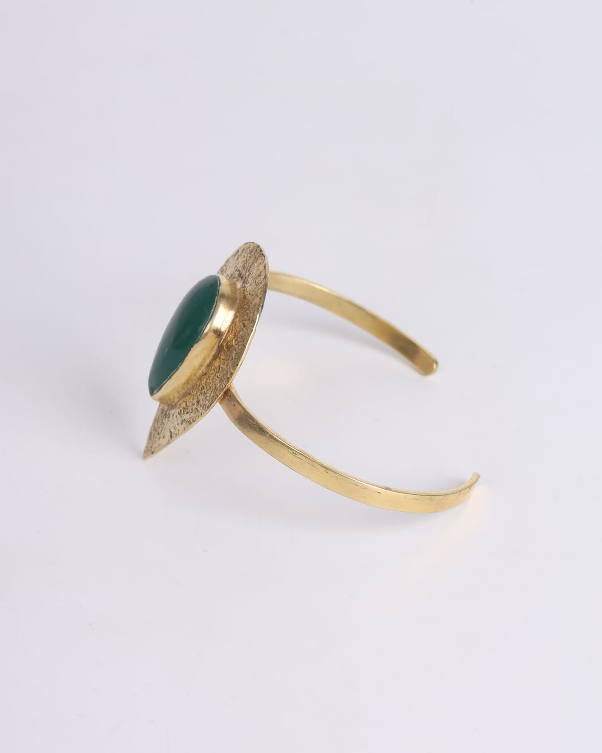 Bangle Chashma Green Agate Cuff Design – Brass & Gold Plated