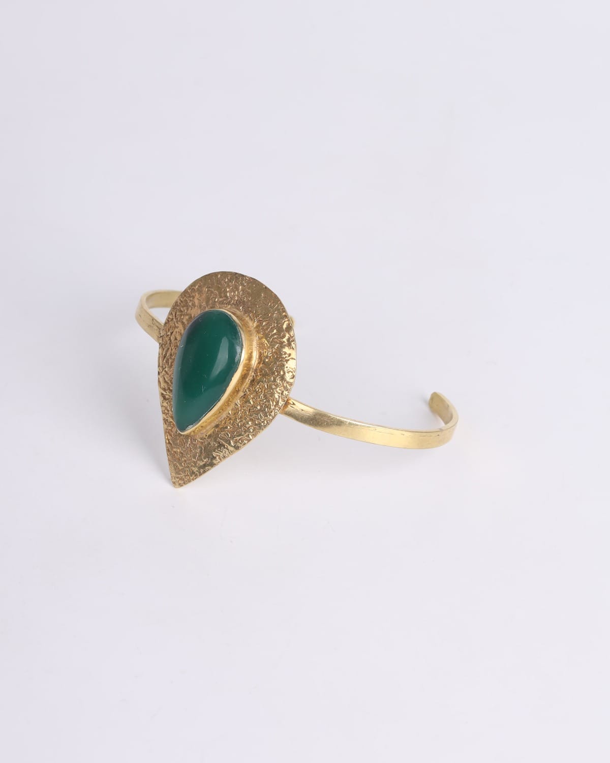 Bangle Chashma Green Agate Cuff Design – Brass & Gold Plated