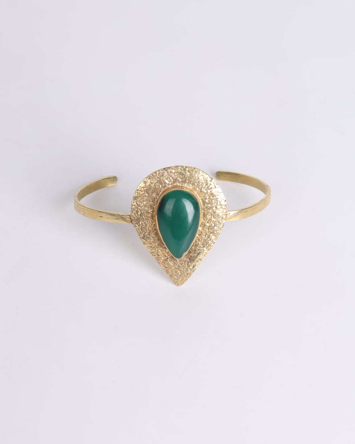 Bangle Chashma Green Agate Cuff Design – Brass & Gold Plated