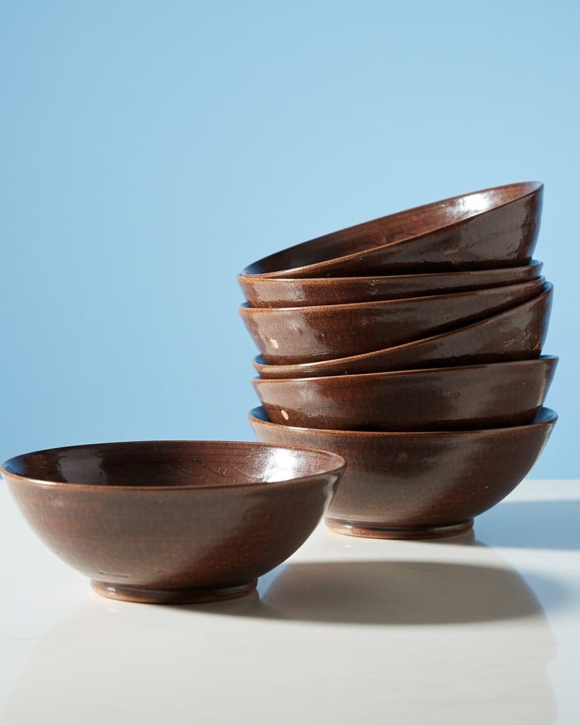 Brown Colored Istalif Pottery Ceramic set of 6 Bowls