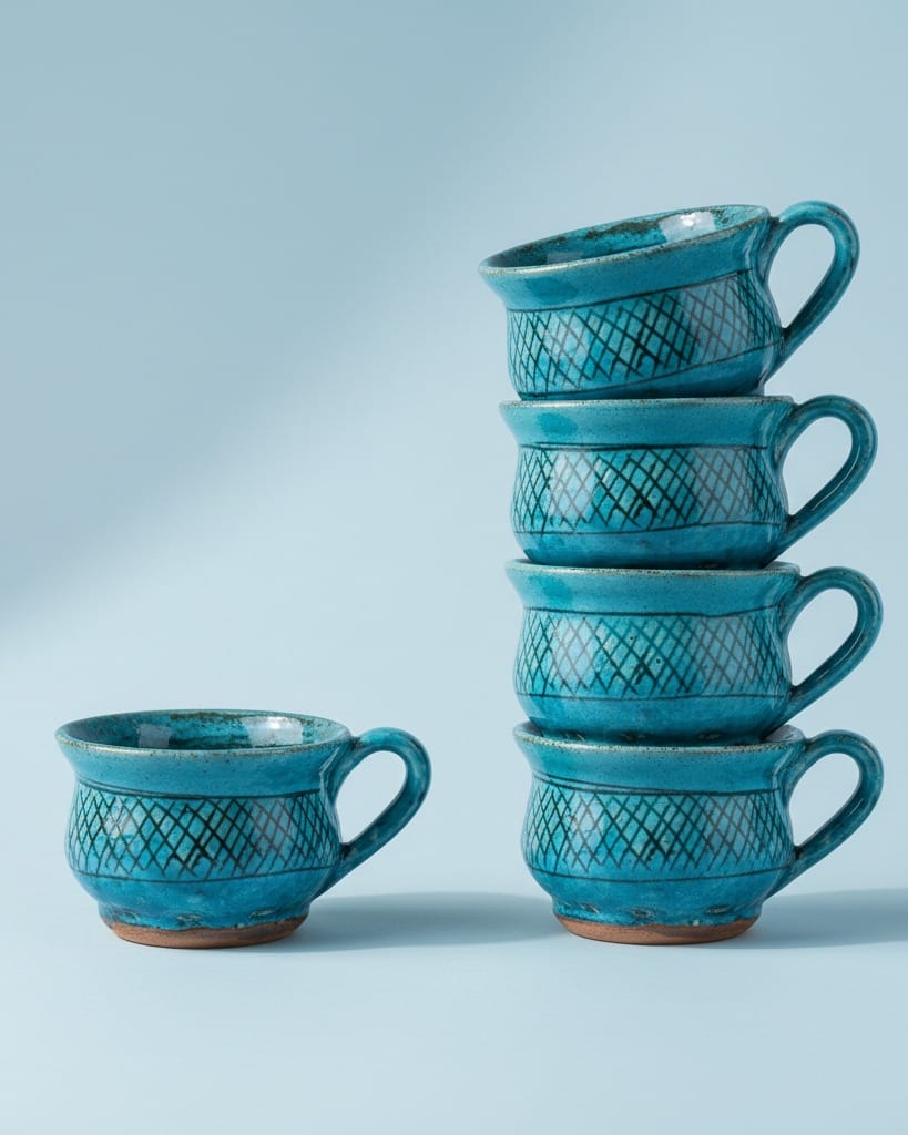 Hand-Painted Coffee set of 4 Mug