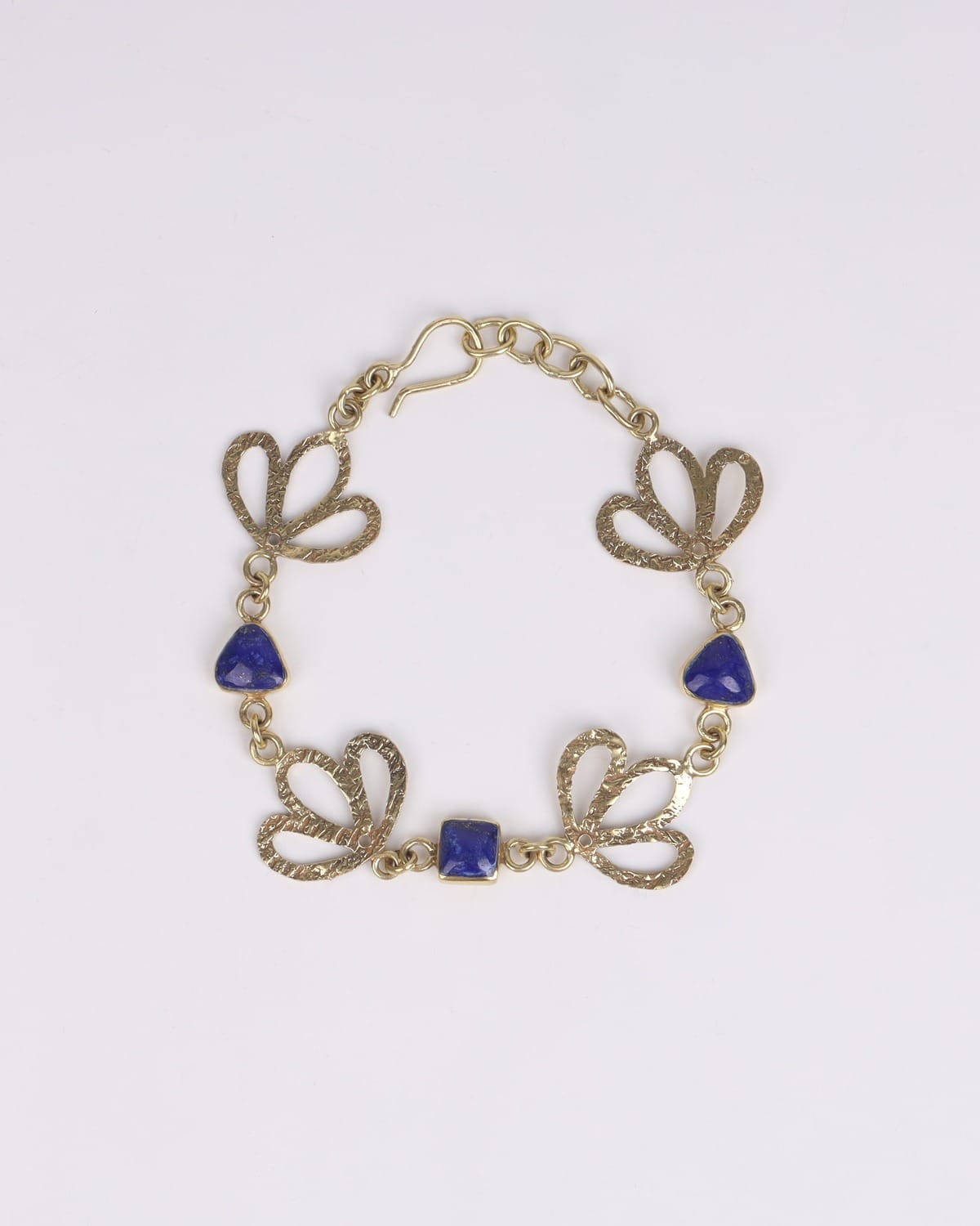 Bracelet Luxury Lapis Lazuli – Brass and Gold-Plated Artisan Jewelry