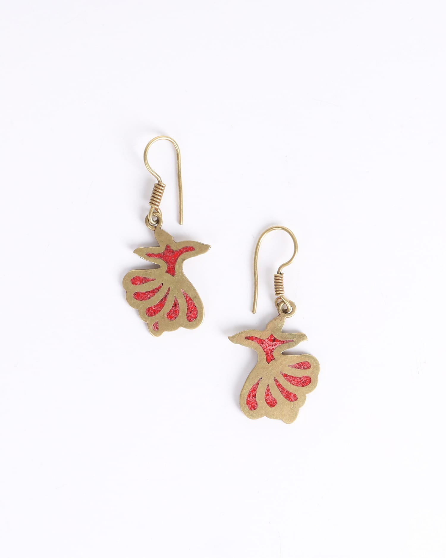 Stone Earrings in Brass