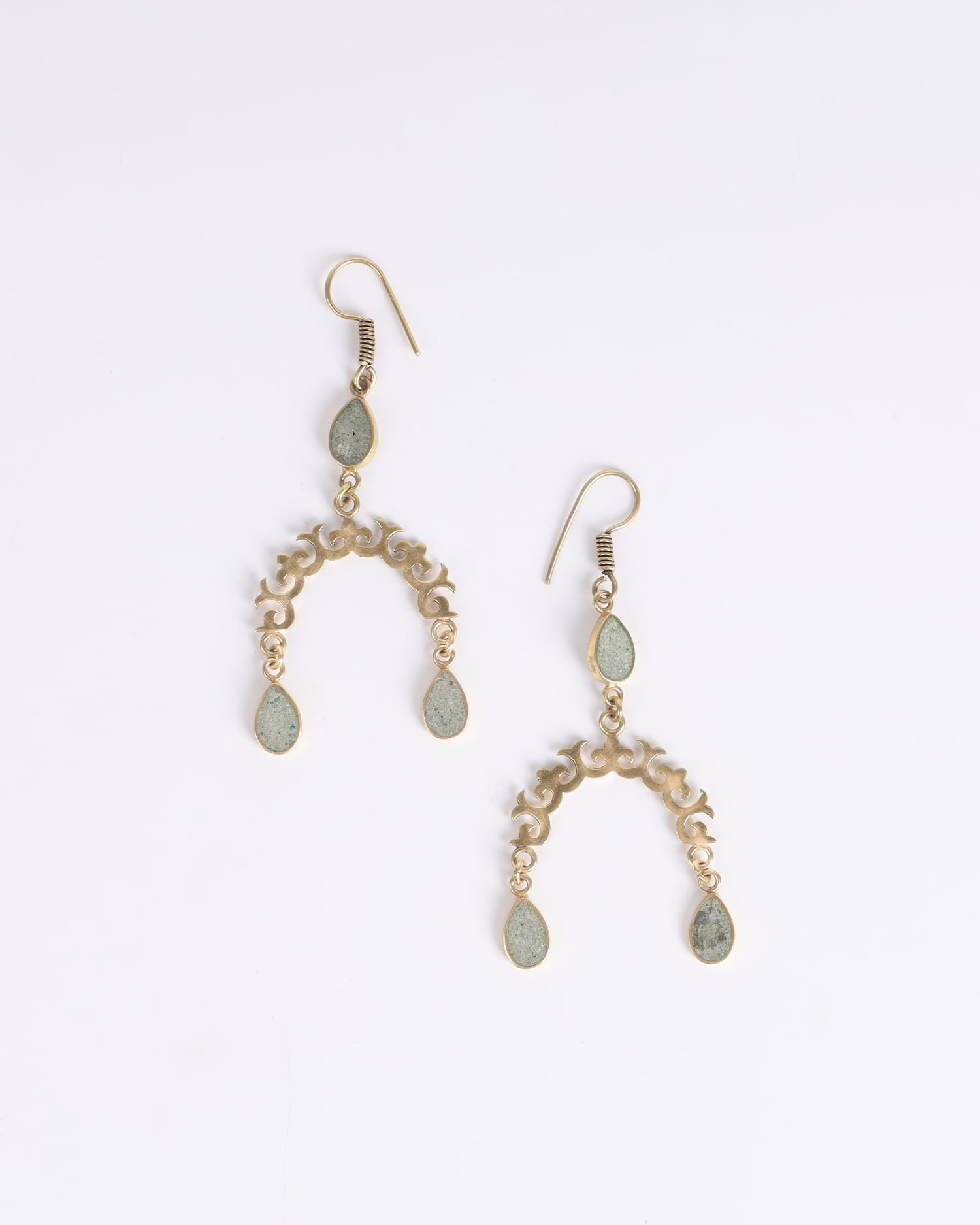 Turquoise Earrings | Unique Handmade Brass Setting,