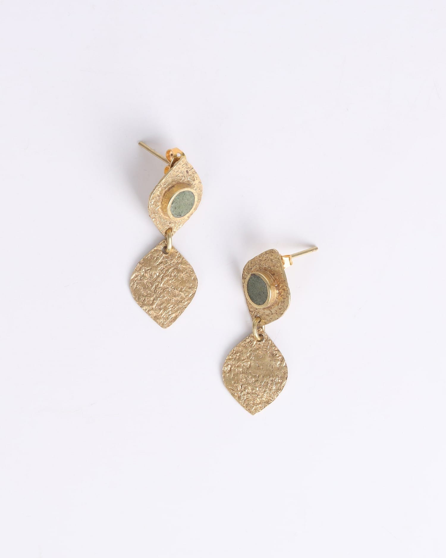 Turquoise Earrings – Unique Gold Plated Deer Eye Design