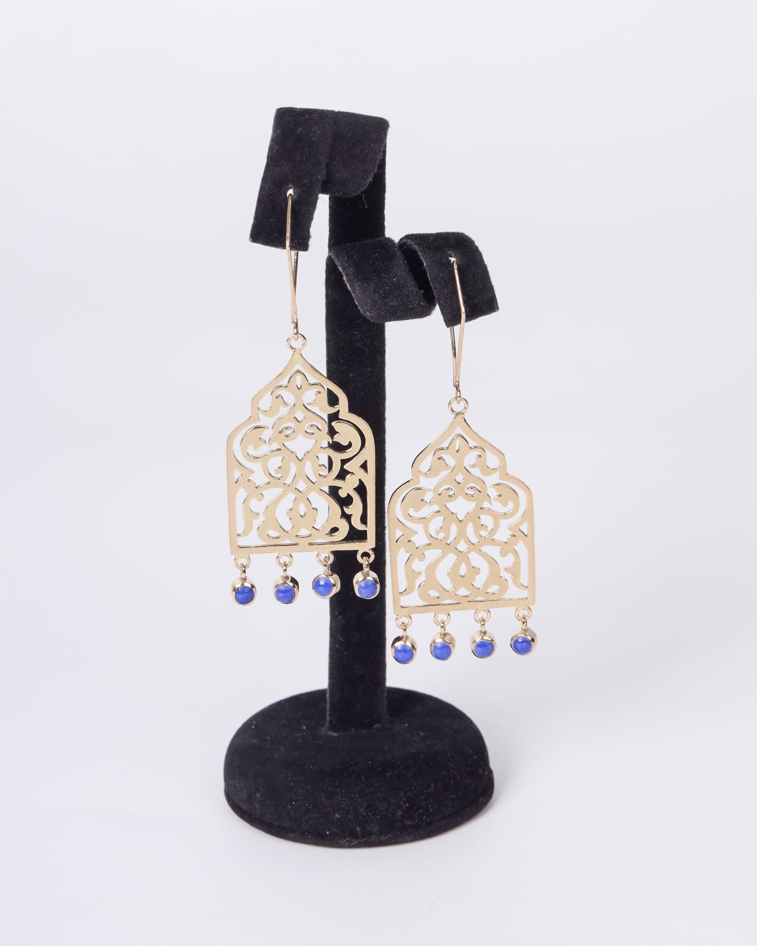Elegant Drop Earrings Handmade – Blue Lapis Gold Plated