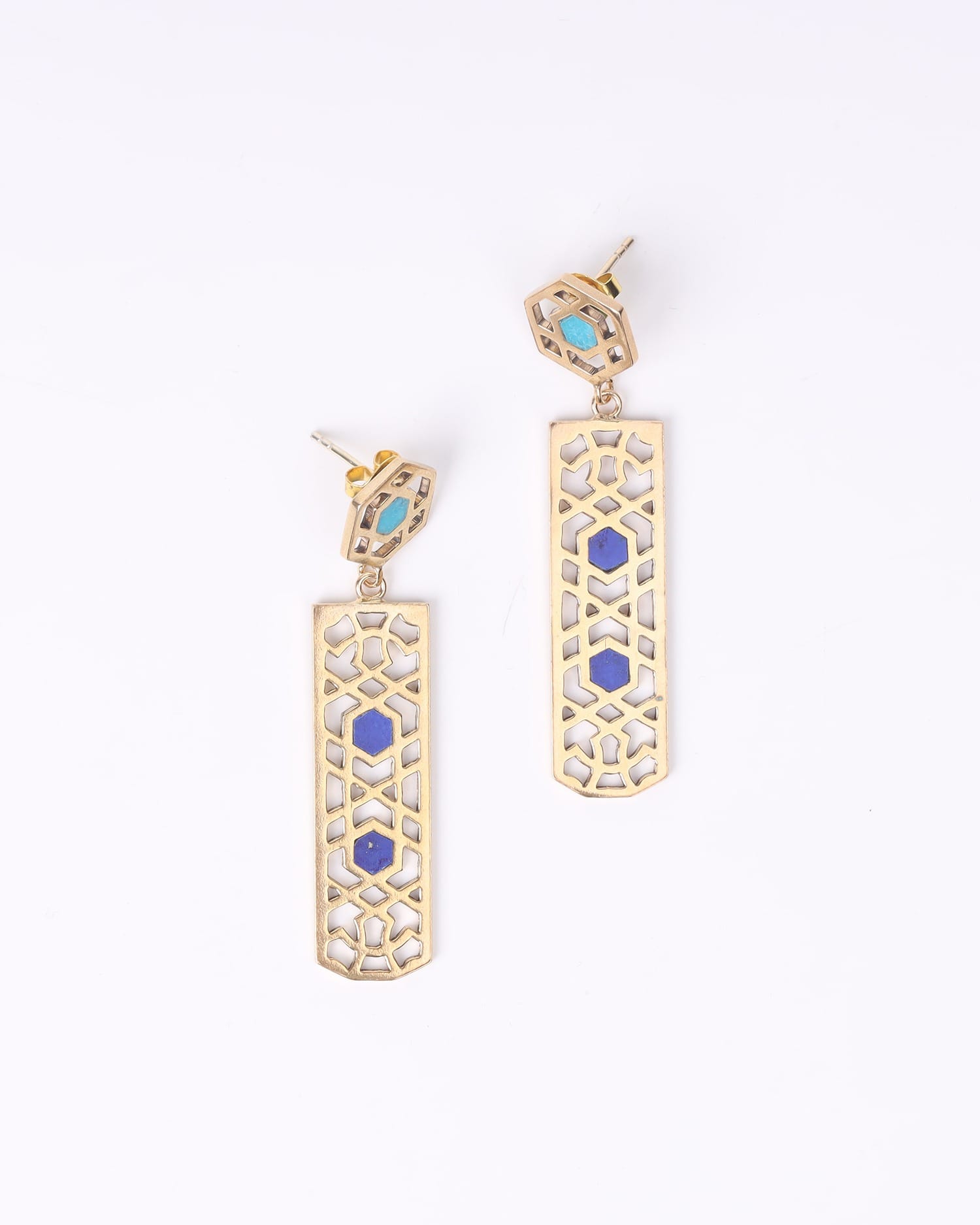Earrings Lapis & Turquoise Drop