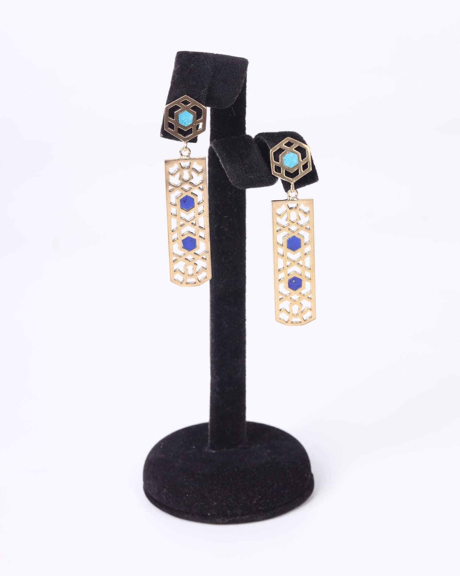 Earrings Lapis & Turquoise Drop