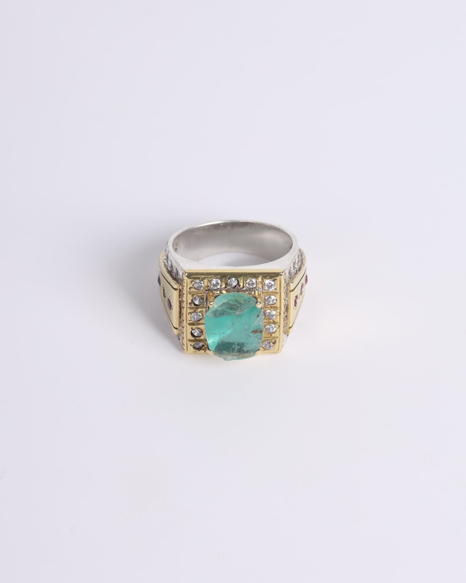Full Stone Ring with Nuristan Emerald – 925 Sterling Silver