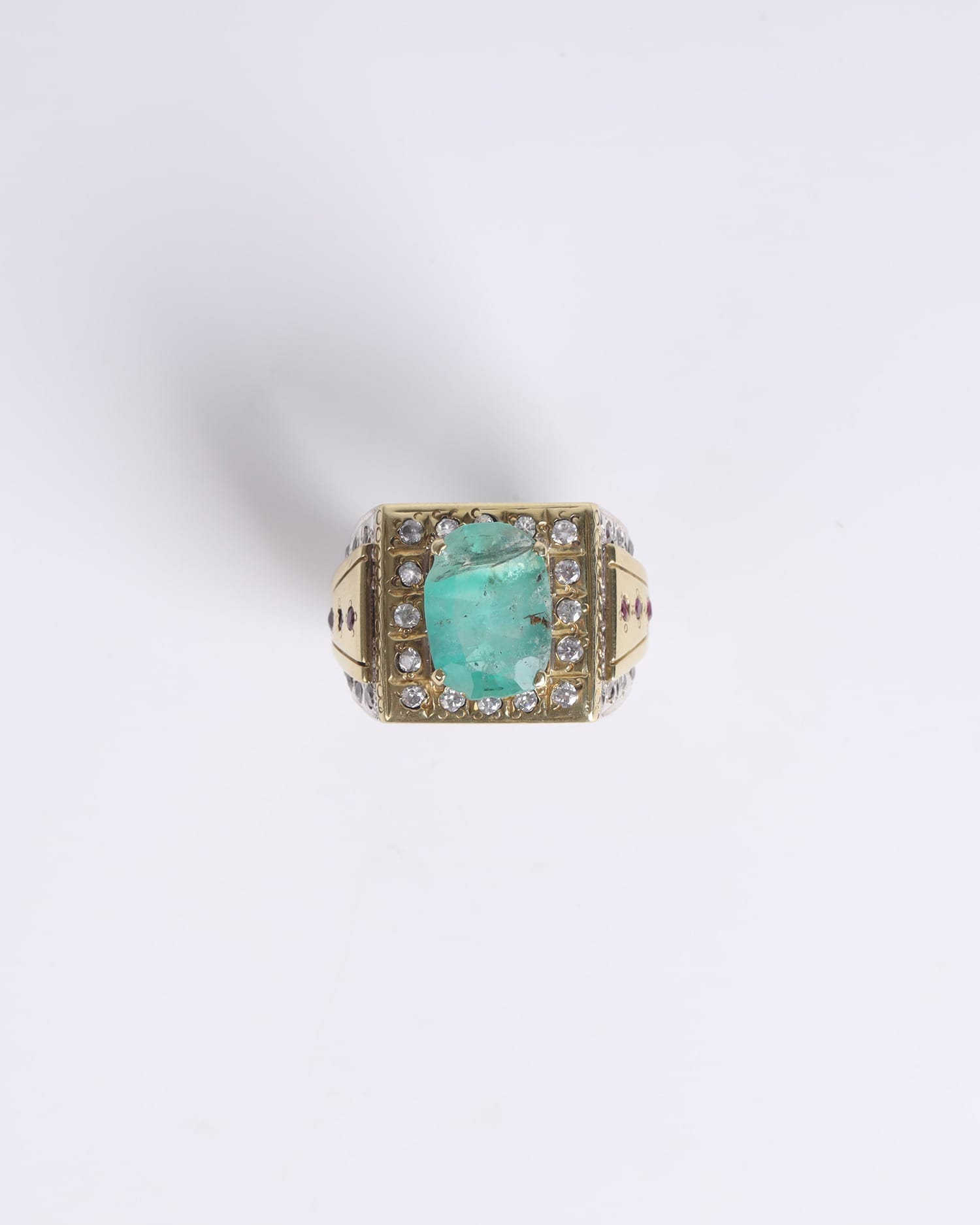 Full Stone Ring with Nuristan Emerald – 925 Sterling Silver