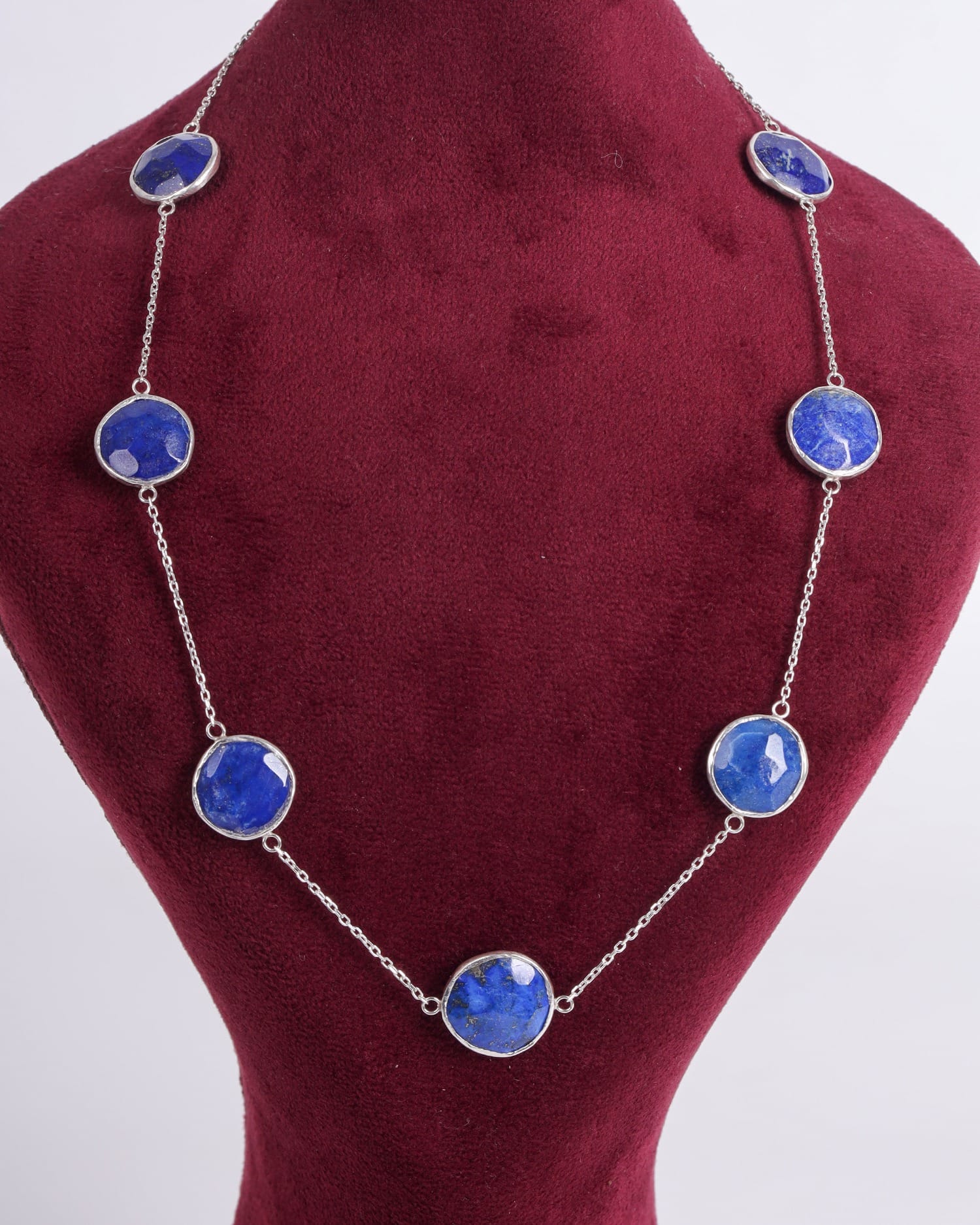 Lapis Lazuli Necklace & Earrings Set – Badakhshan Silver Jewelry