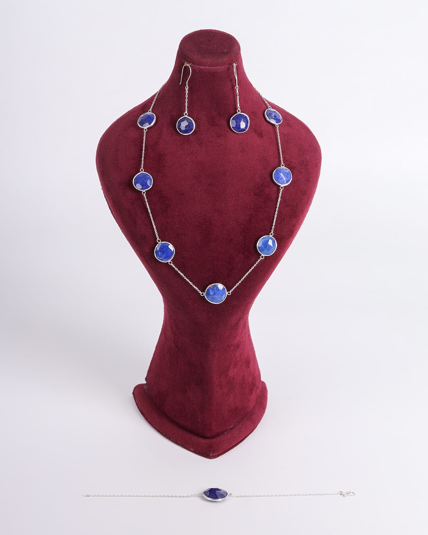 Lapis Lazuli Necklace & Earrings Set – Badakhshan Silver Jewelry