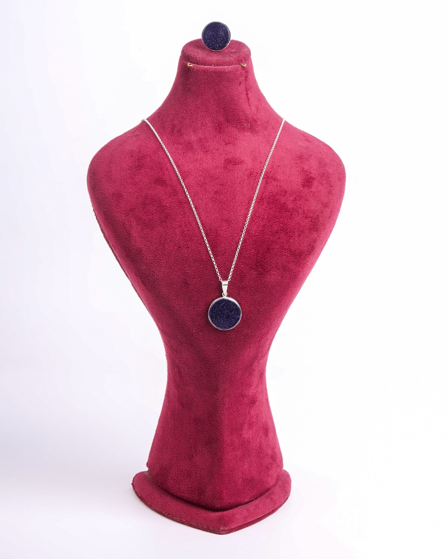 Black Star Stone Necklace & Ring Set – Handmade Afghan Sterling Silver Jewelry
