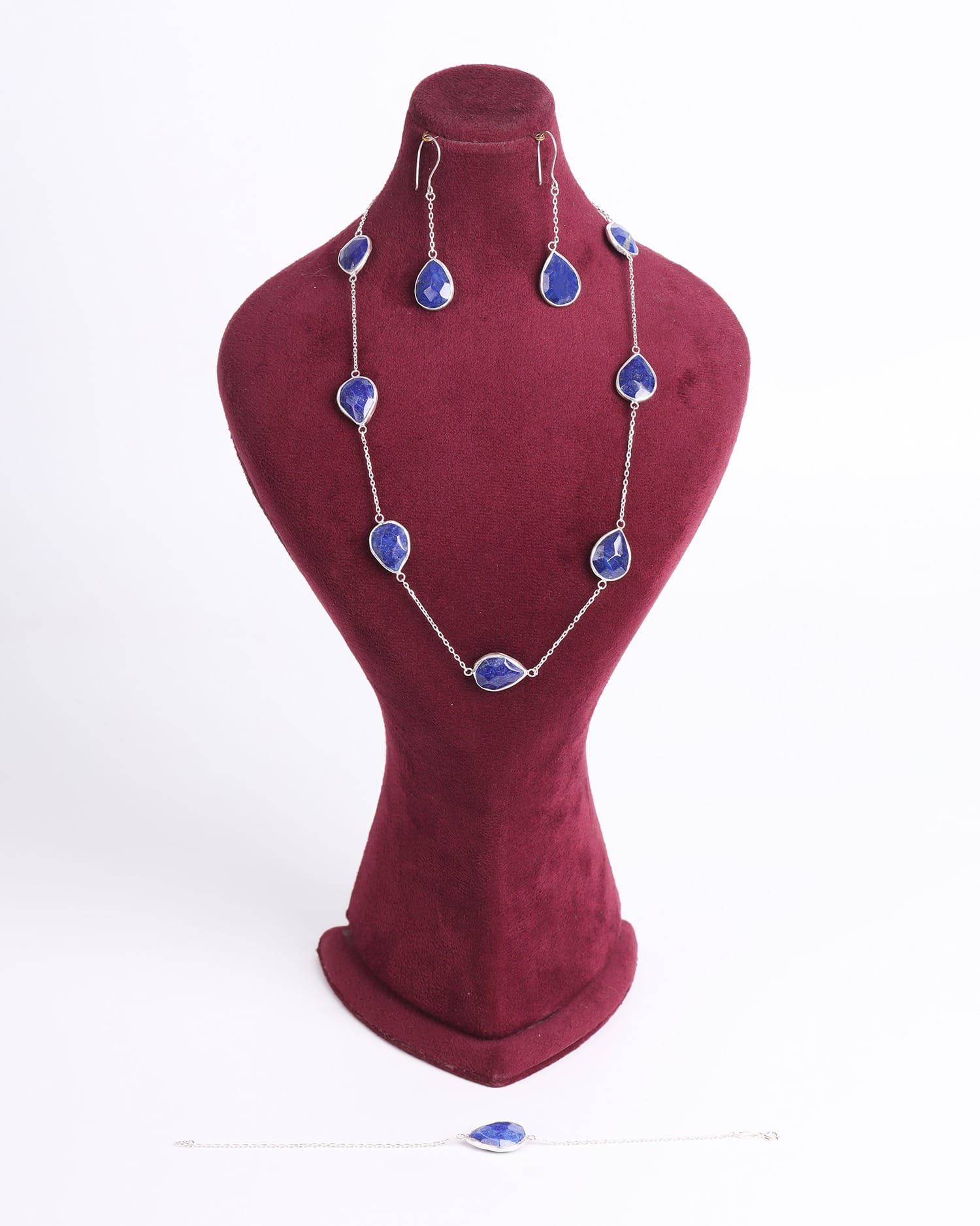 Blue Lapis Lazuli Necklace & Earrings – Traditional Afghan Jewelry