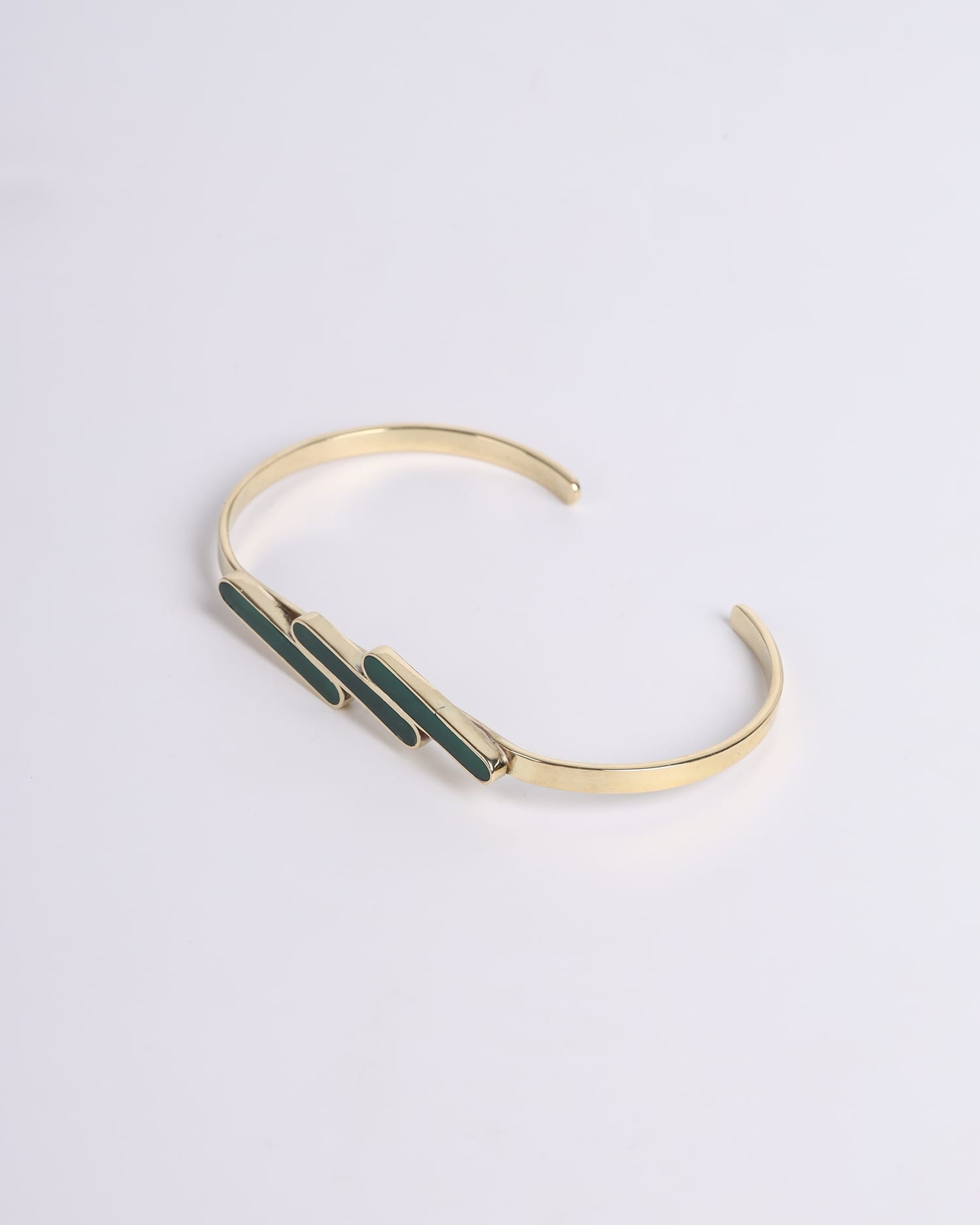 Green Agate Semi Classic Cuff Bracelet & Ring Set – Gold Plated Afghan Handmade Jewelry