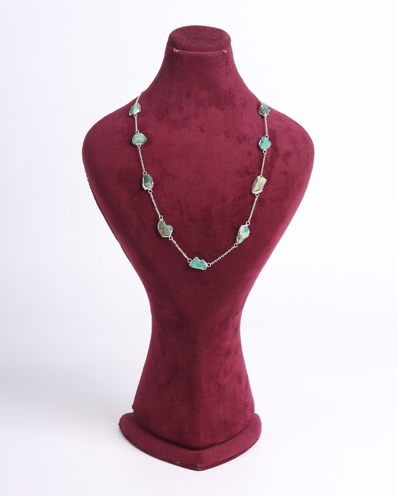 Emerald Necklace & Earrings Set – Afghan Raw Emerald Jewelry in Sterling Silver