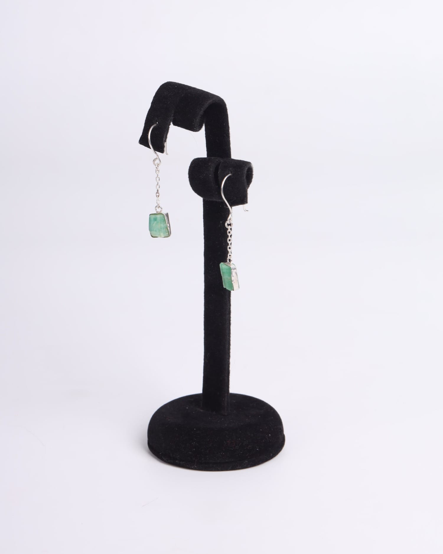 Emerald Necklace & Earrings Set – Afghan Raw Emerald Jewelry in Sterling Silver
