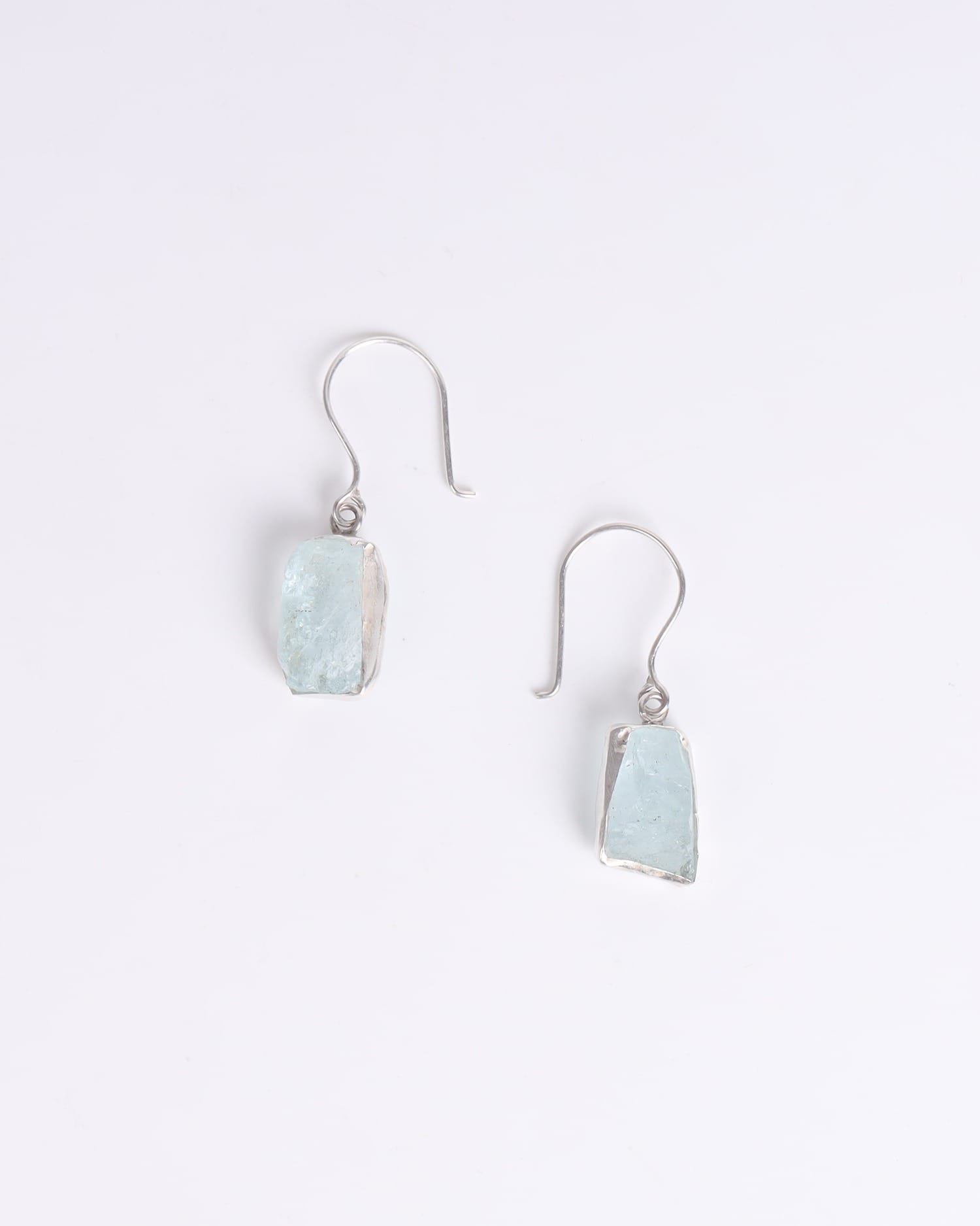 Raw Aquamarine Necklace & Earrings Set – Afghan Artisan Silver Jewelry