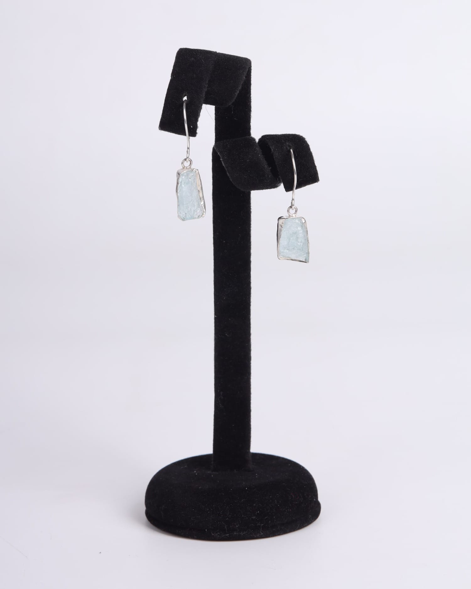 Raw Aquamarine Necklace & Earrings Set – Afghan Artisan Silver Jewelry
