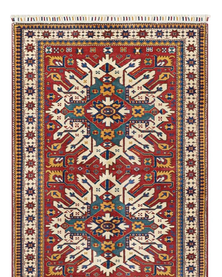 Handmade Afghani Wool Carpet – Traditional Geometric Floral Rug