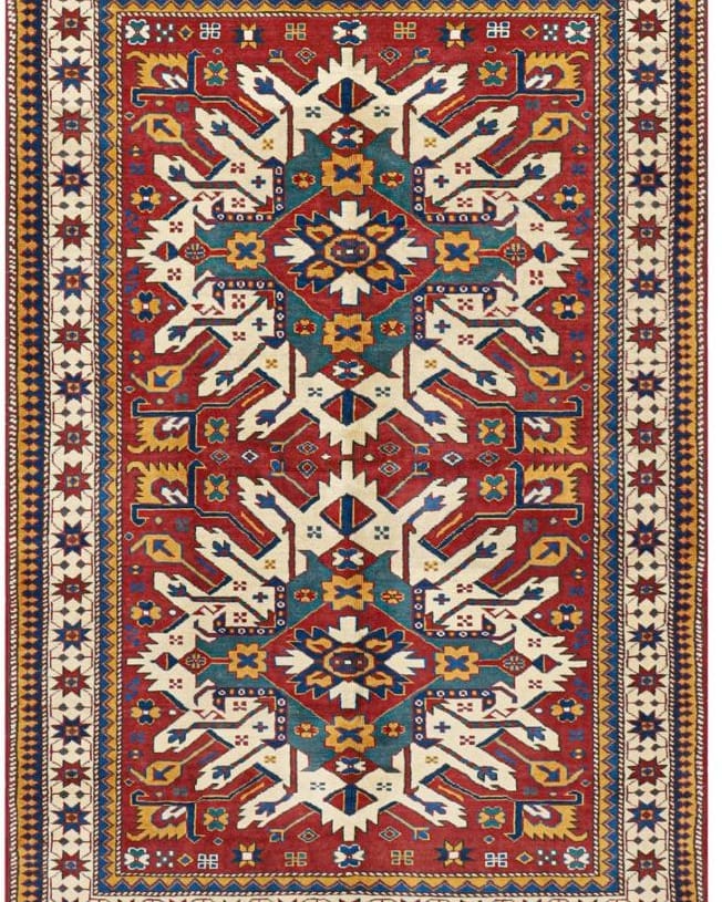 Handmade Afghani Wool Carpet – Traditional Geometric Floral Rug
