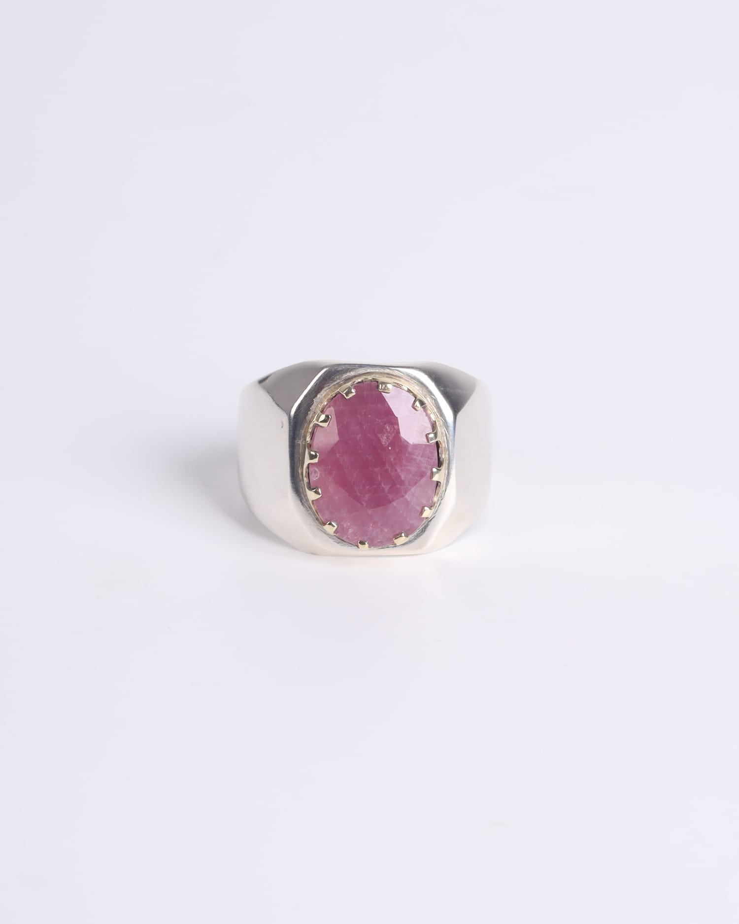 Classic Men's Silver Ring with 5.05ct Ruby Gemstone