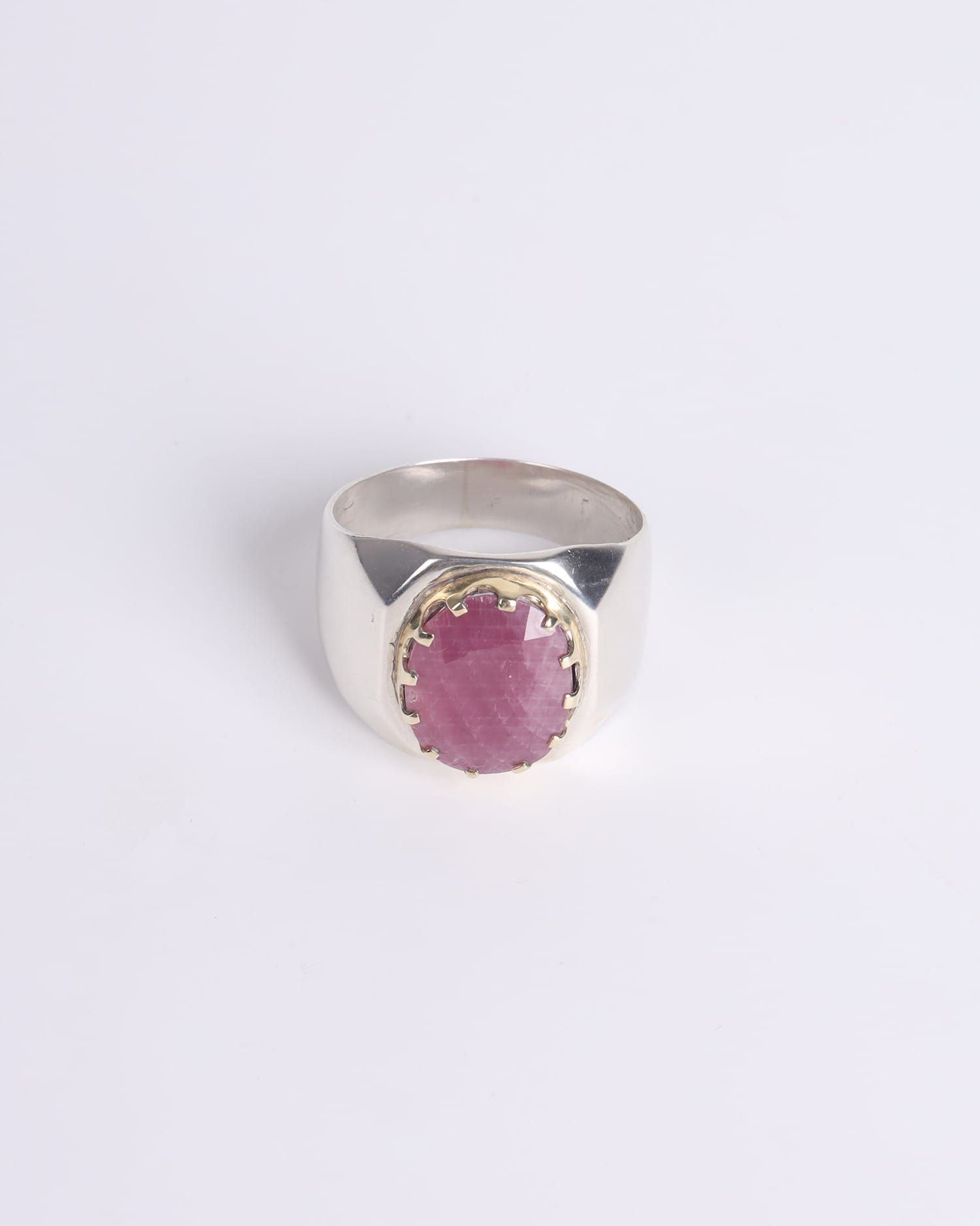 Classic Men's Silver Ring with 5.05ct Ruby Gemstone